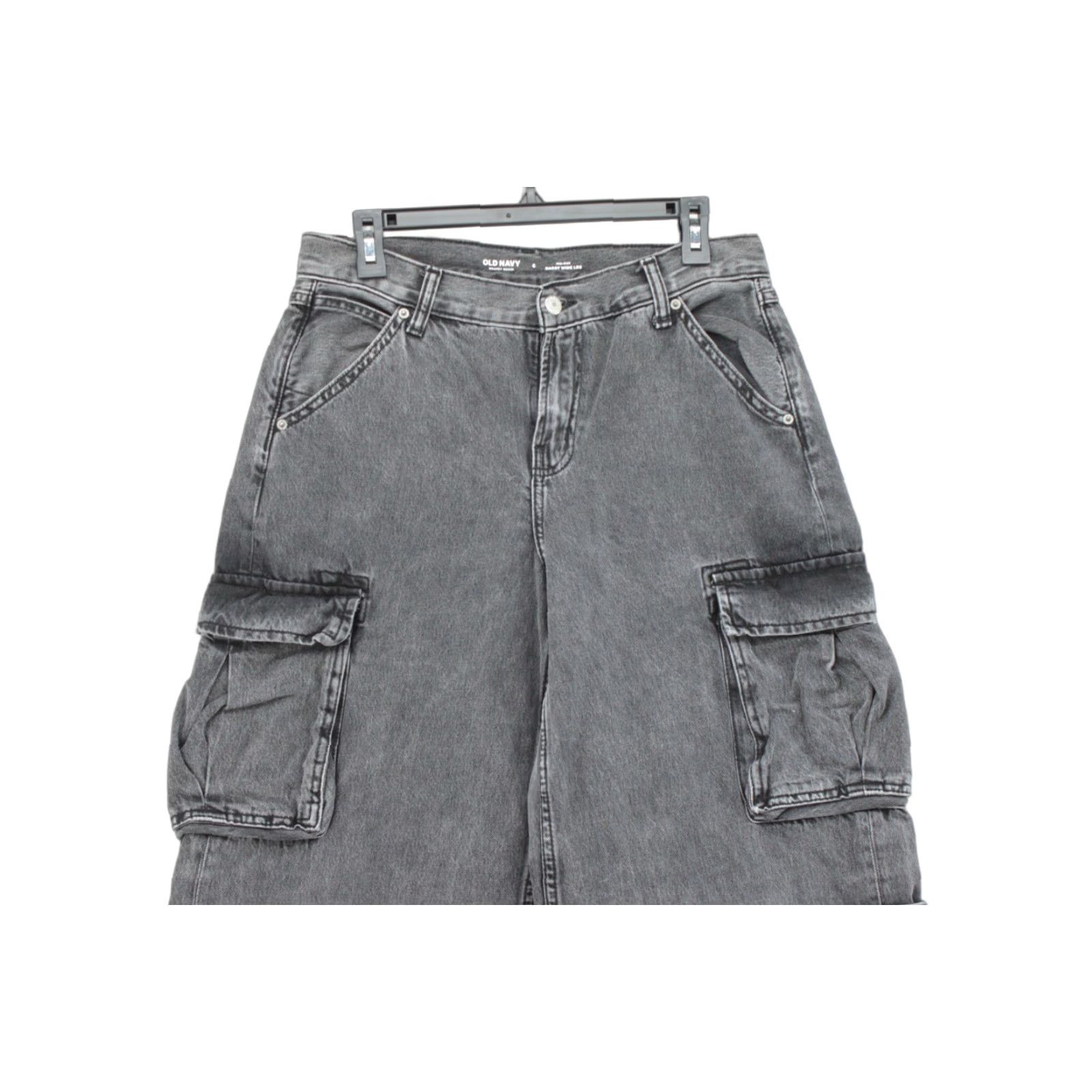 Old Navy VINTAGE Old Navy Jeans Women Baggy Wide Leg 11" Cargo Denim Blue Size 6 30" Inseam 90s Bohemian Grunge School Womens Size 28" / US 6 / IT 42 - 1 Thumbnail