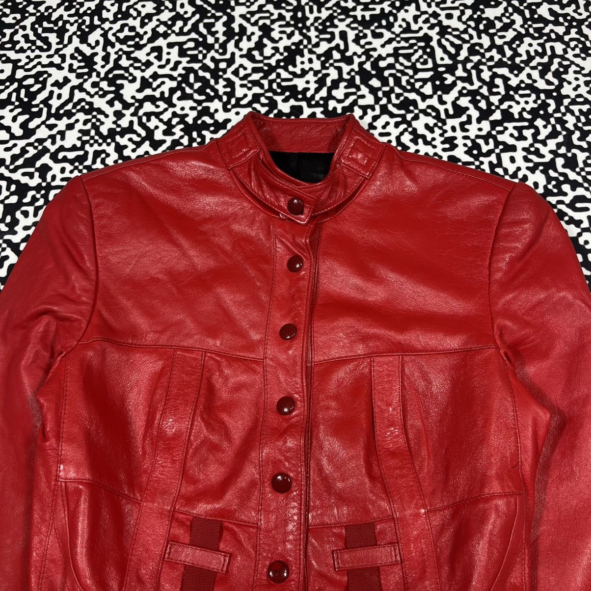Japanese Brand Vintage Y2K Japanese Leather Jacket With Straps Moto Style Size S / US 4 / IT 40 - 6 Thumbnail