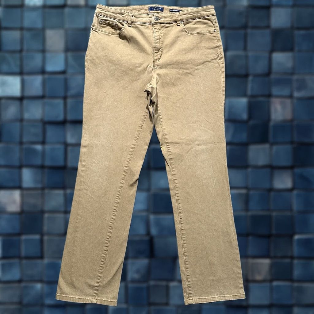 Charter Club Charter Club Pants Womens 16 Brown Tan Straight Chino Cotton Blend - Regular Rise, 30 Inseam, Flat Front, Button Zip - City Style Size 38" / US 16 / IT 52 - 1 Thumbnail