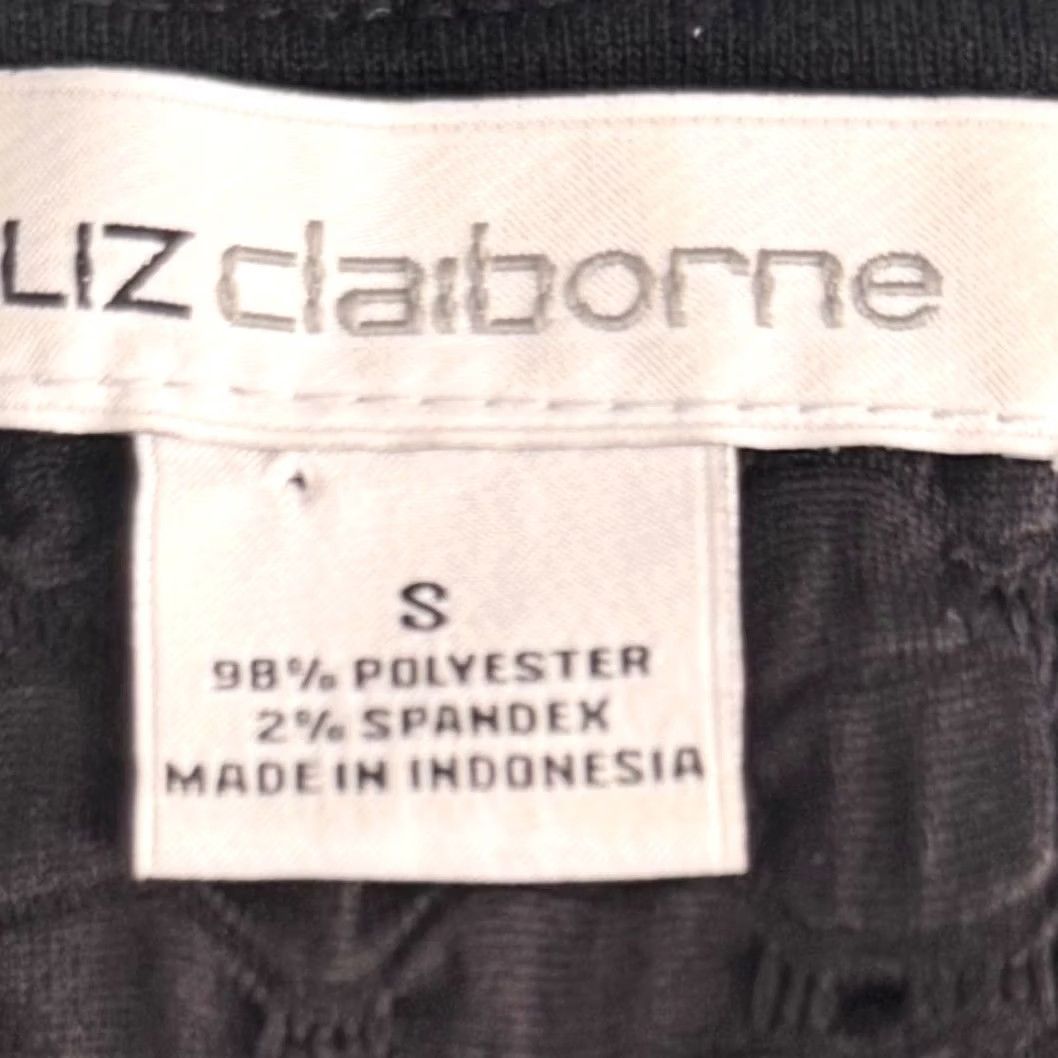 Liz Claiborne Liz Claiborne S Top Puckered Textured Popcorn Scoop Neck 90s Y2K Stretchy Career Womens Shirt Black Size S / US 4 / IT 40 - 5 Thumbnail