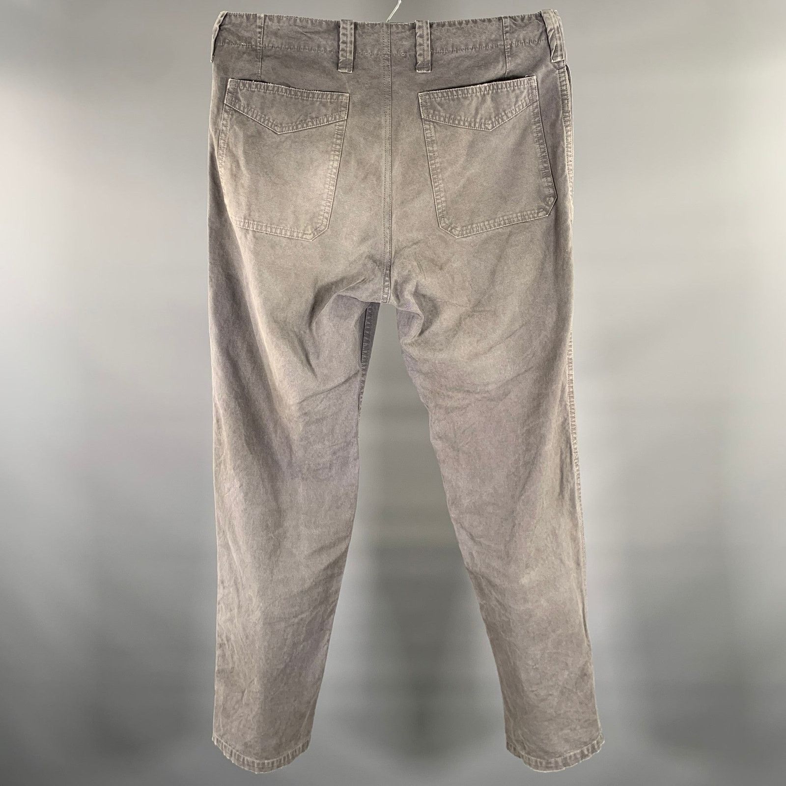 Visvim VISVIM Size L Grey Distressed Cotton Button Fly Casual Pants Size US 36 / EU 52 - 3 Thumbnail