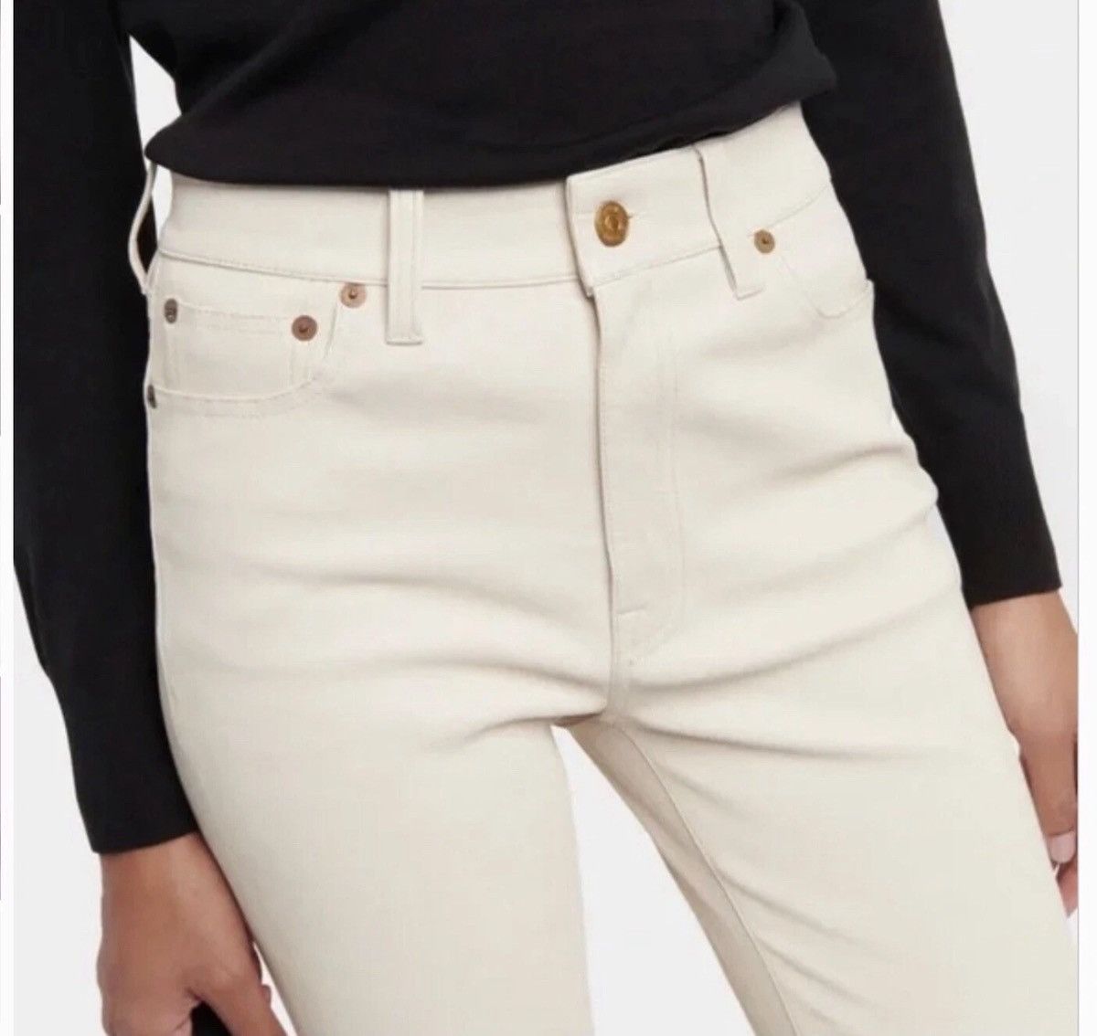 Polo Ralph Lauren NWT Lamb Skin White Leather pants Size 27" / US 4 / IT 40 - 1 Thumbnail