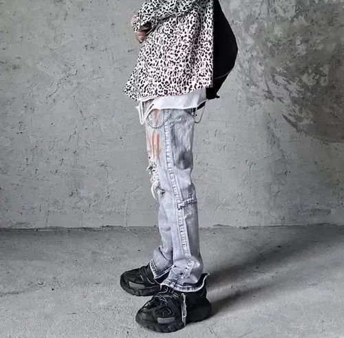 Japanese Brand × Vintage Torn denim jeans punk streetwear Size US 34 / EU 50 - 2 Thumbnail