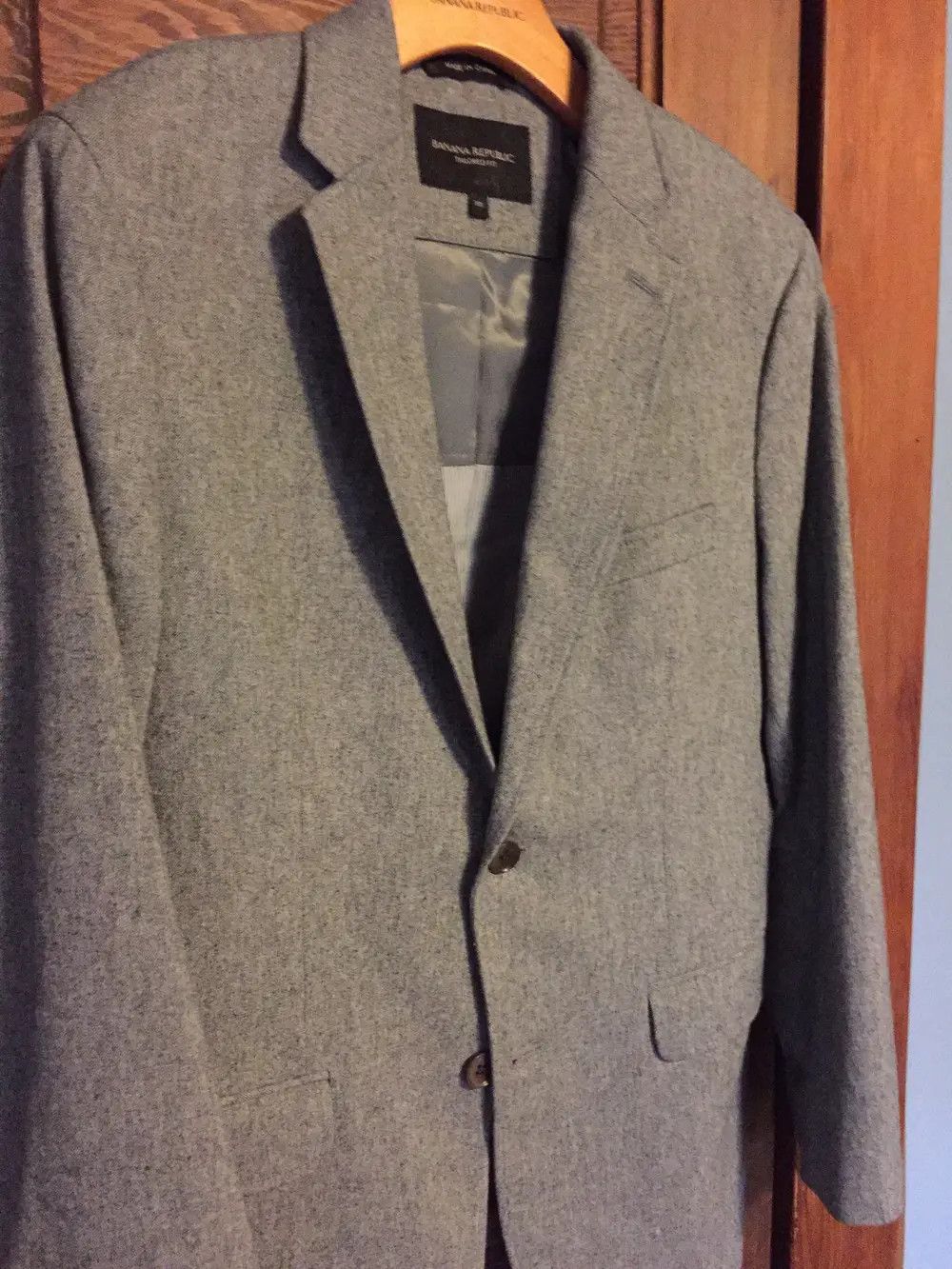 Banana Republic Banana Republic Grey Cotton Blazer 38S Size 38S - 2 Thumbnail