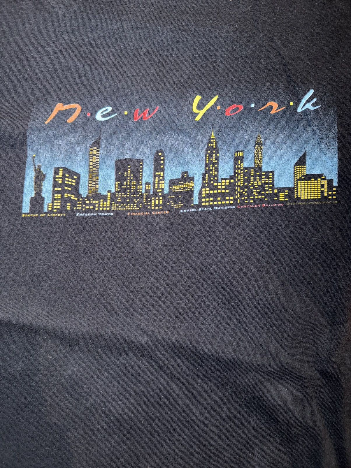 Fruit Of The Loom Vintage New York City NYC Skyline Navy Blue T-Shirt RARE Size US XXL / EU 58 / 5 - 2 Thumbnail