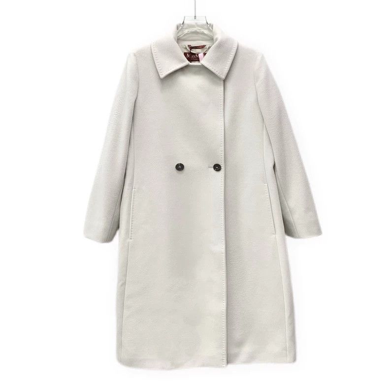 Max Mara Max Mara Off-white belted wool coat Size XS / US 0-2 / IT 36-38 - 1 Thumbnail