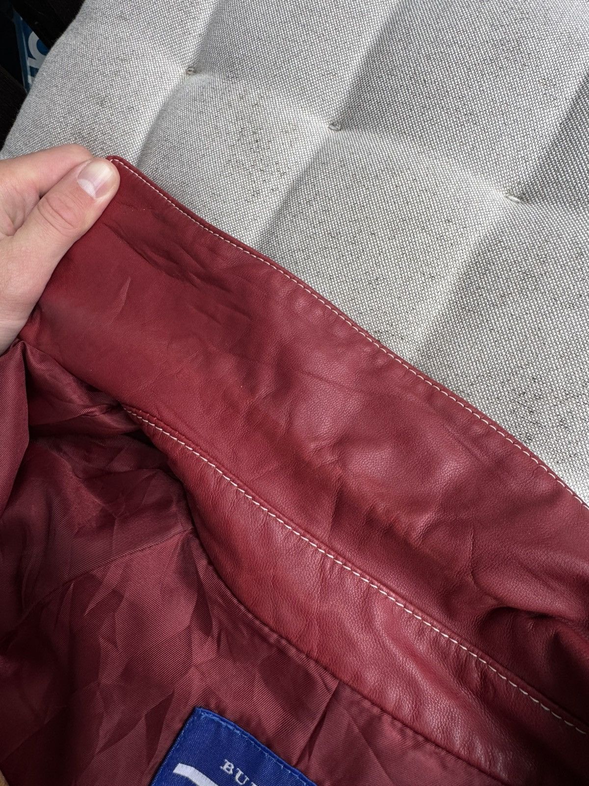 Burberry Prorsum Burberry Blue Label Burgundy Leather jacket Size 38 Size M / US 6-8 / IT 42-44 - 14 Thumbnail