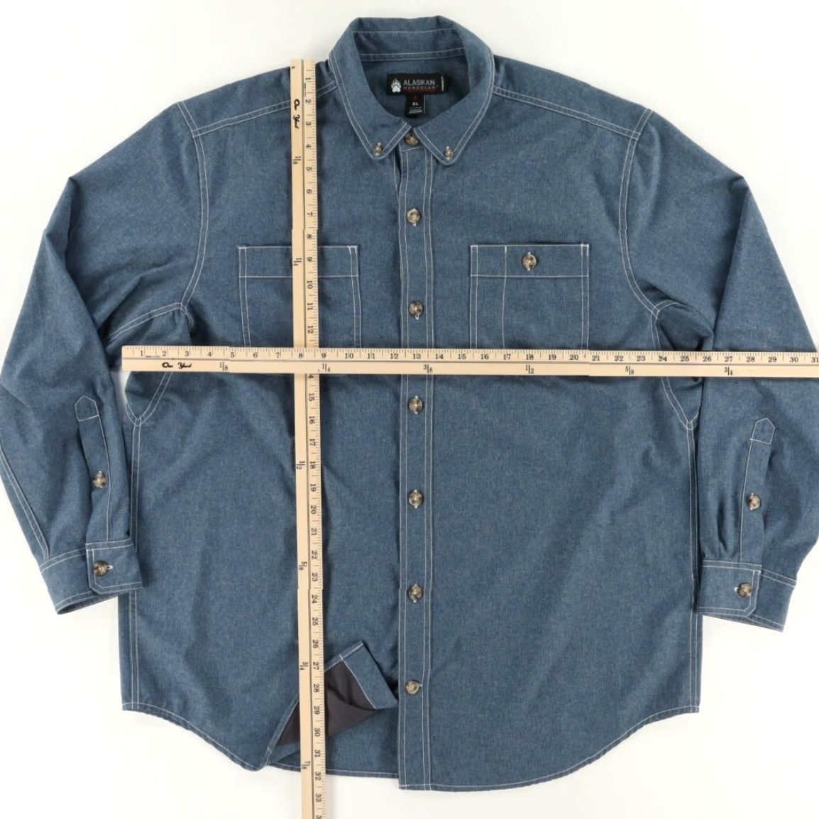 Vintage Alaskan Hardgear Performance Woven Button Down Shirt Blue Men's XL Shirt XL Blue Men Size US XL / EU 56 / 4 - 3 Thumbnail