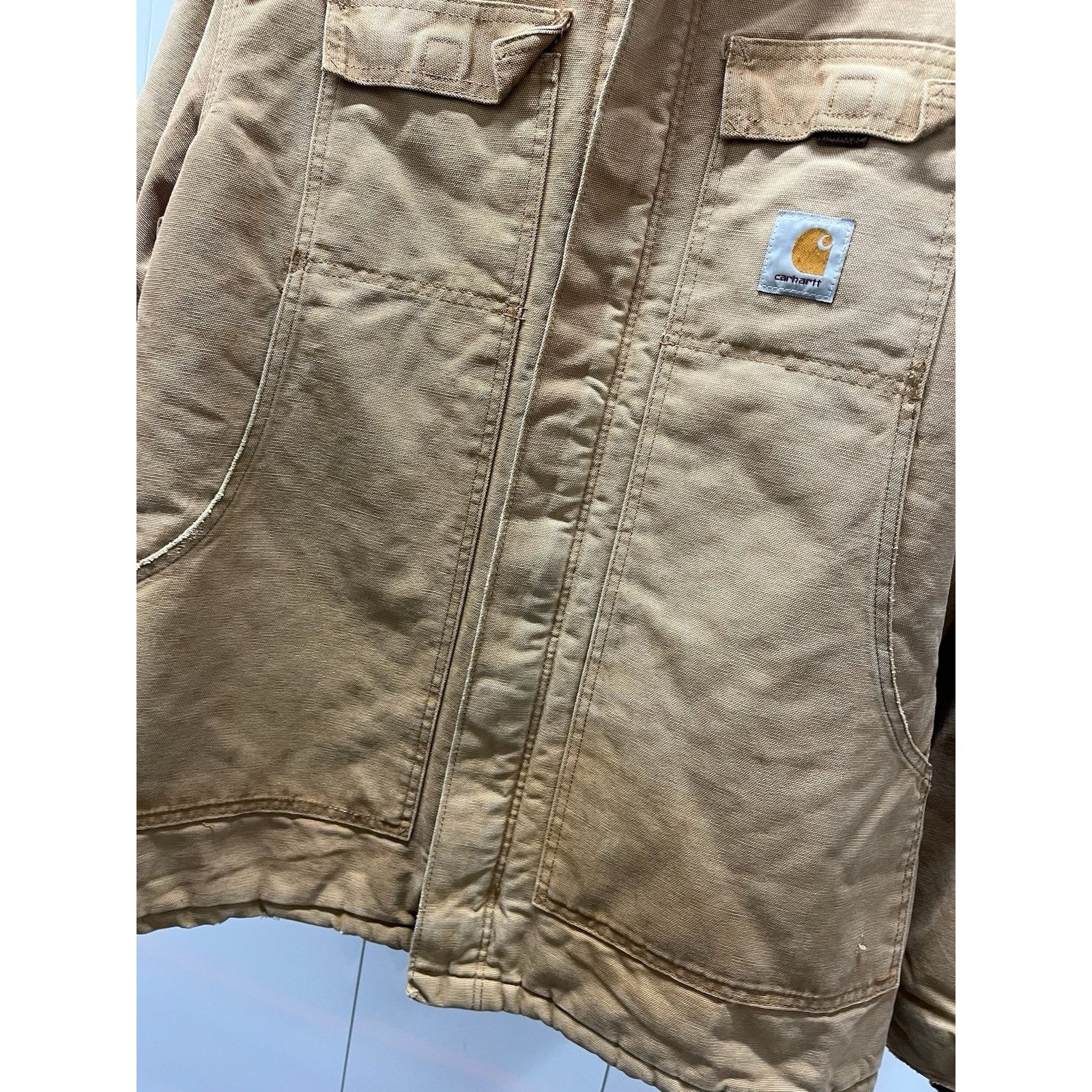 Carhartt Vintage Carhartt Jacket Mens XL 44 Beige Corduroy Collar Size US XL / EU 56 / 4 - 6 Thumbnail