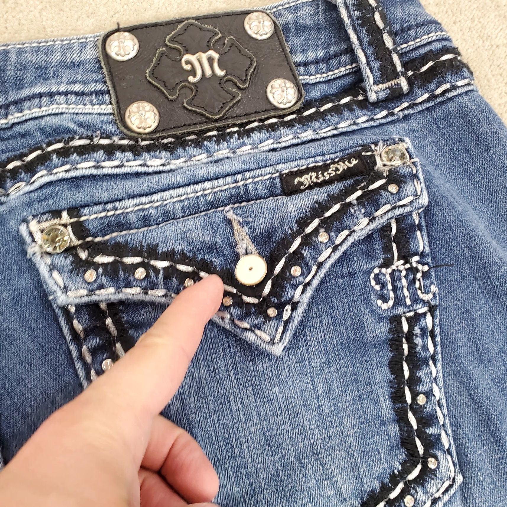 Miss Me **Miss Me Jeans Womens Blue Flare Faded Denim Designer Pockets** User: Miss Me Jeans Womens Blue Flare Faded Denim Designer Pockets * Size 24" / US 00 / IT 34 - 3 Thumbnail