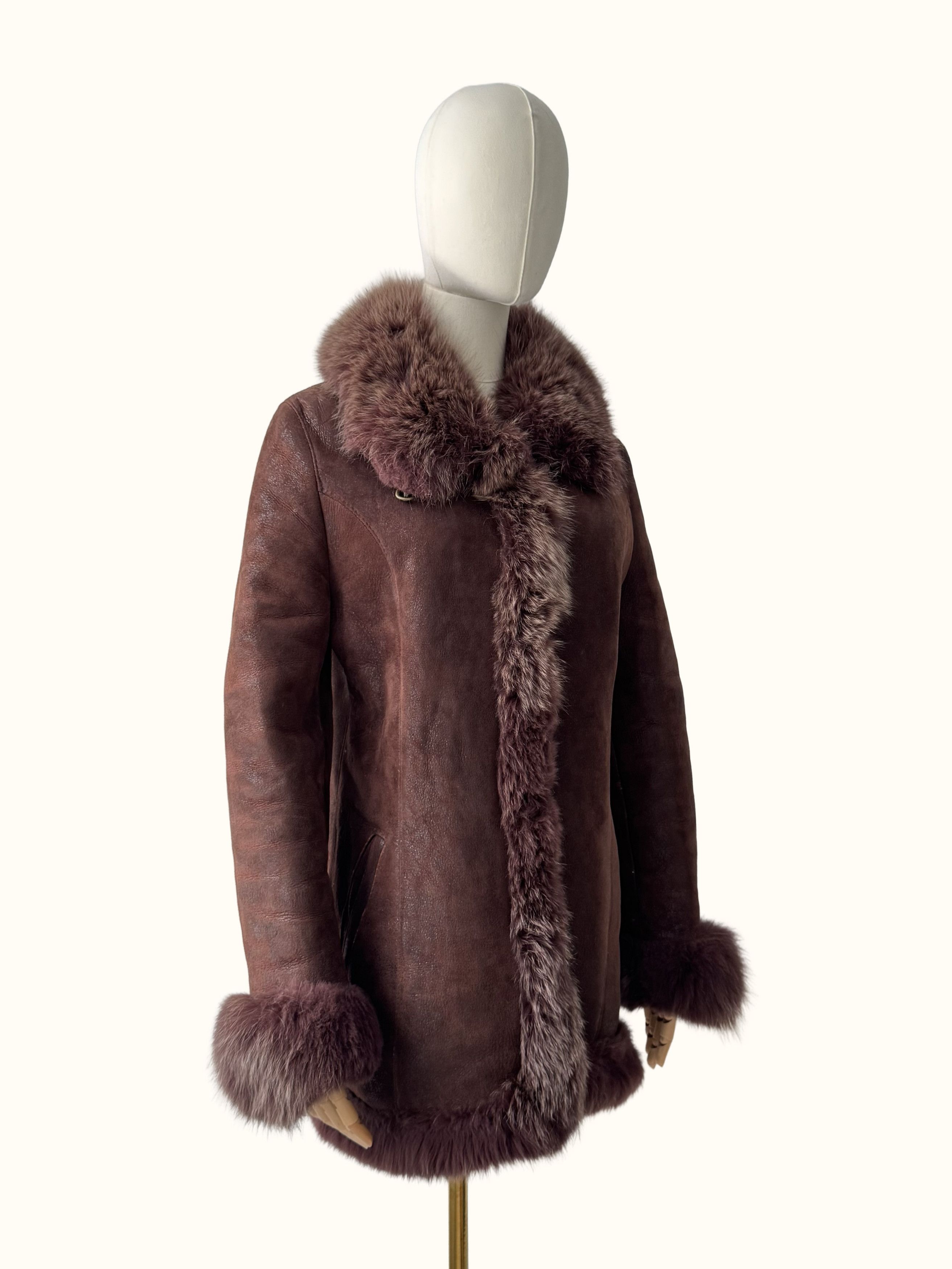 Vintage Vintage Real Sheepskin Coat With Real Fur (B250)D15E2 Size M / US 6-8 / IT 42-44 - 2 Thumbnail