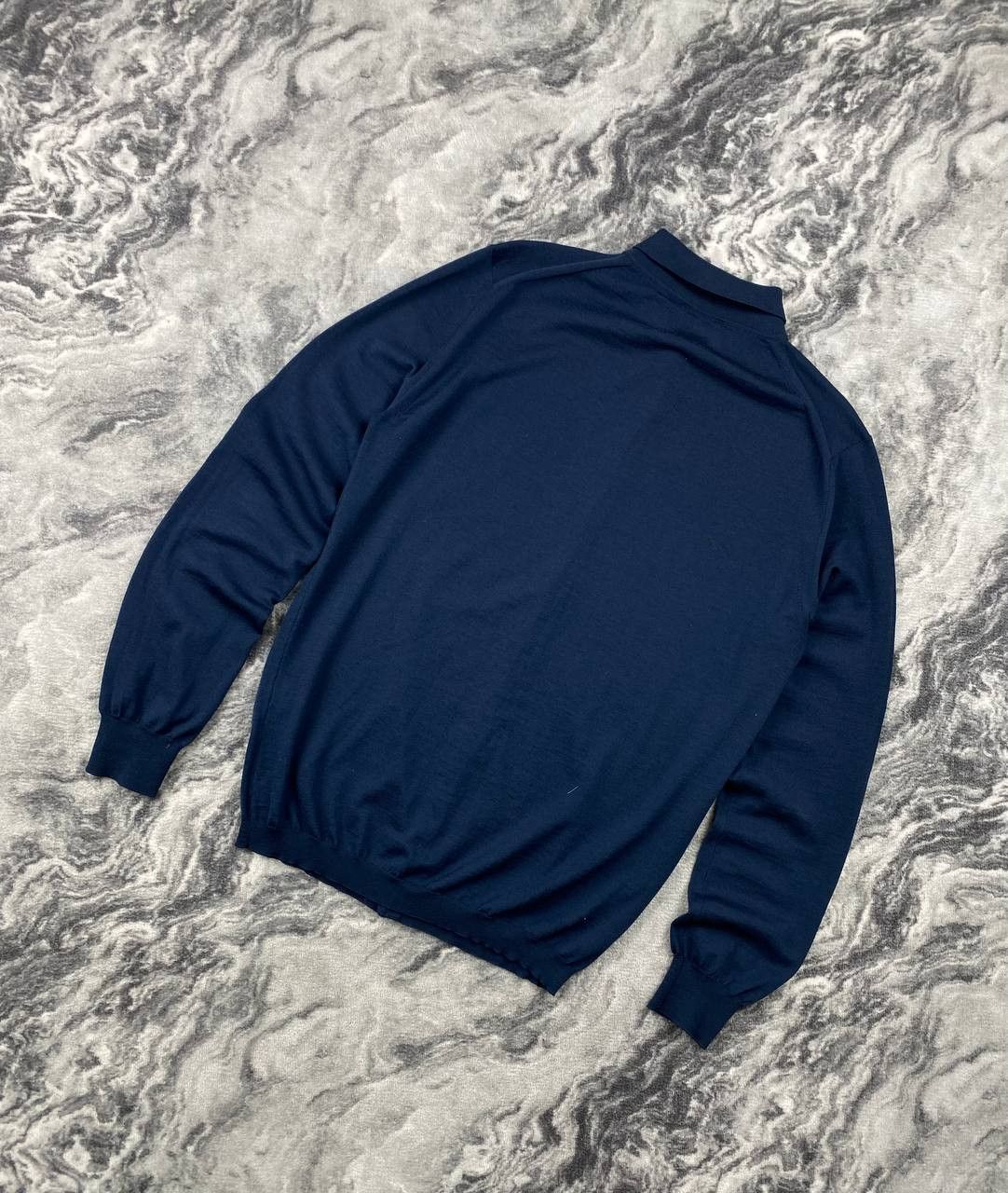 Boglioli Boglioli Polo Long Sleeve Sweater Lana Wool Men Size M Blue Size US M / EU 48-50 / 2 - 13 Thumbnail