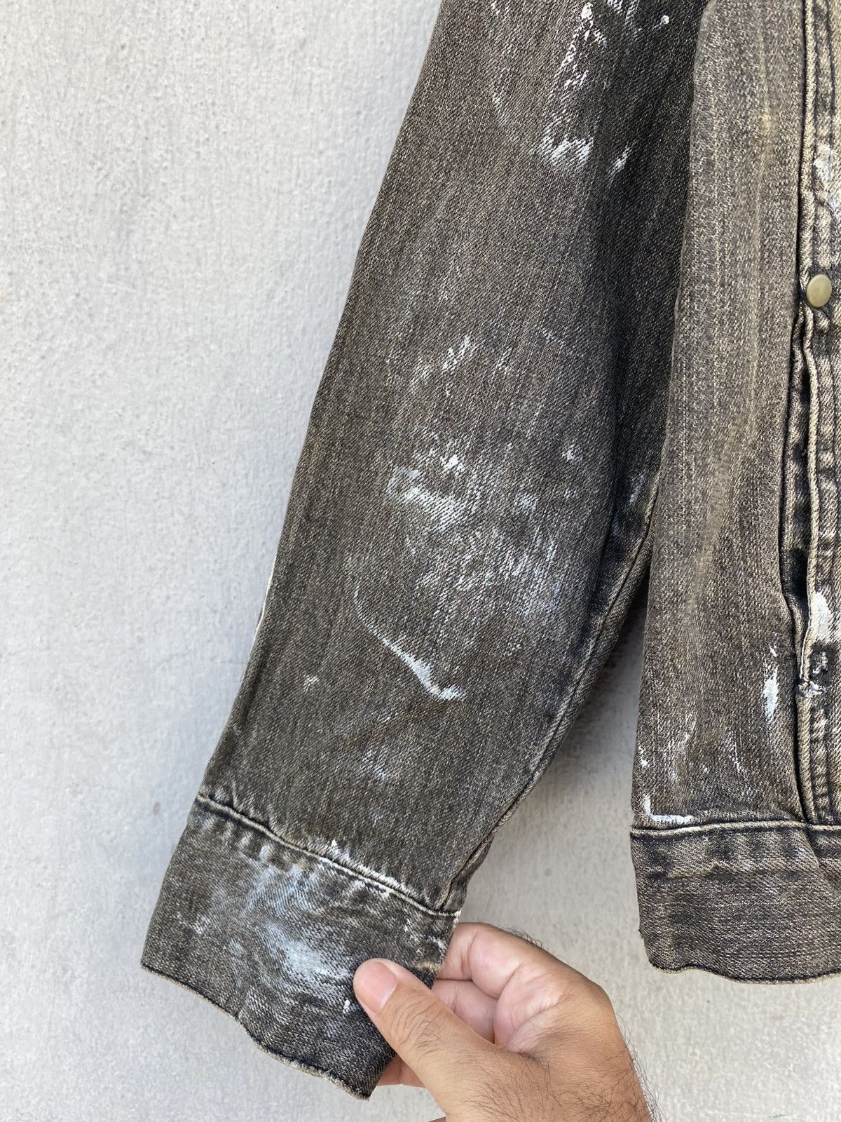 Japanese Brand × Seditionaries MIDAS WASHED BLACK DISTRESSED PAINTER DENIM JACKET ANARCHY Size US M / EU 48-50 / 2 - 7 Thumbnail