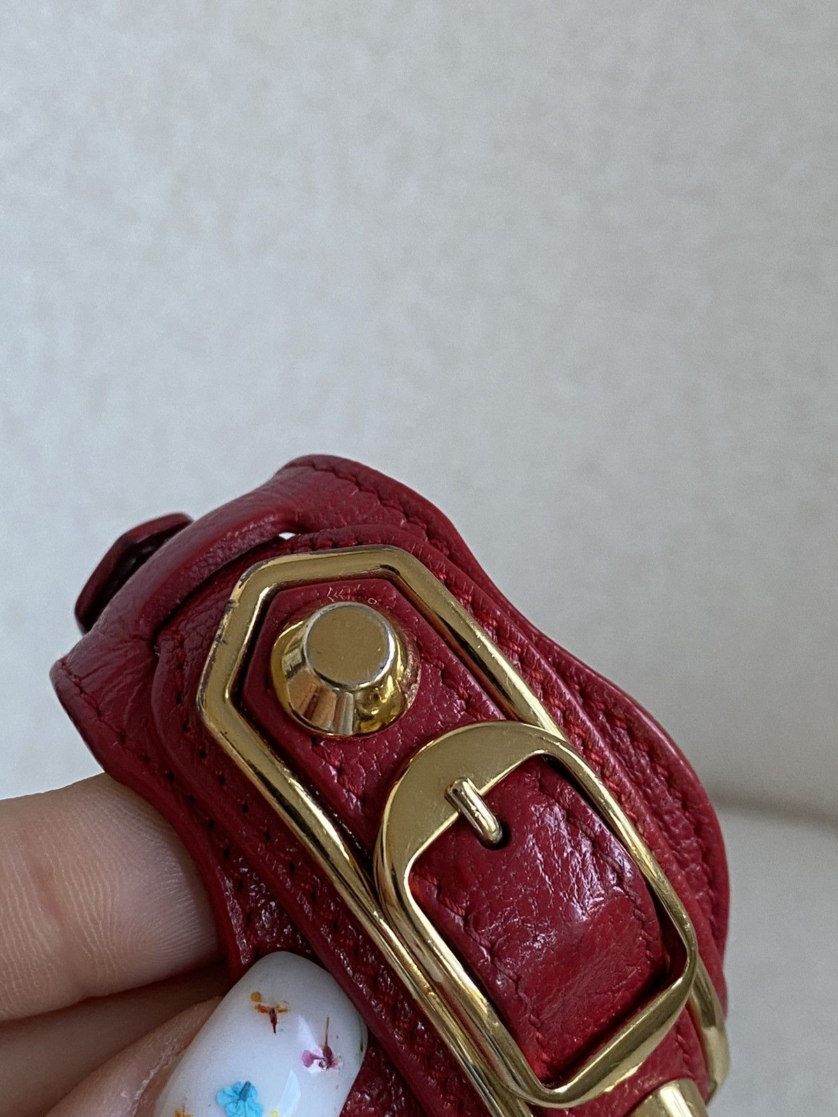 Balenciaga × Designer Balenciaga arena giant red leather bracelet - medium Size ONE SIZE - 5 Thumbnail