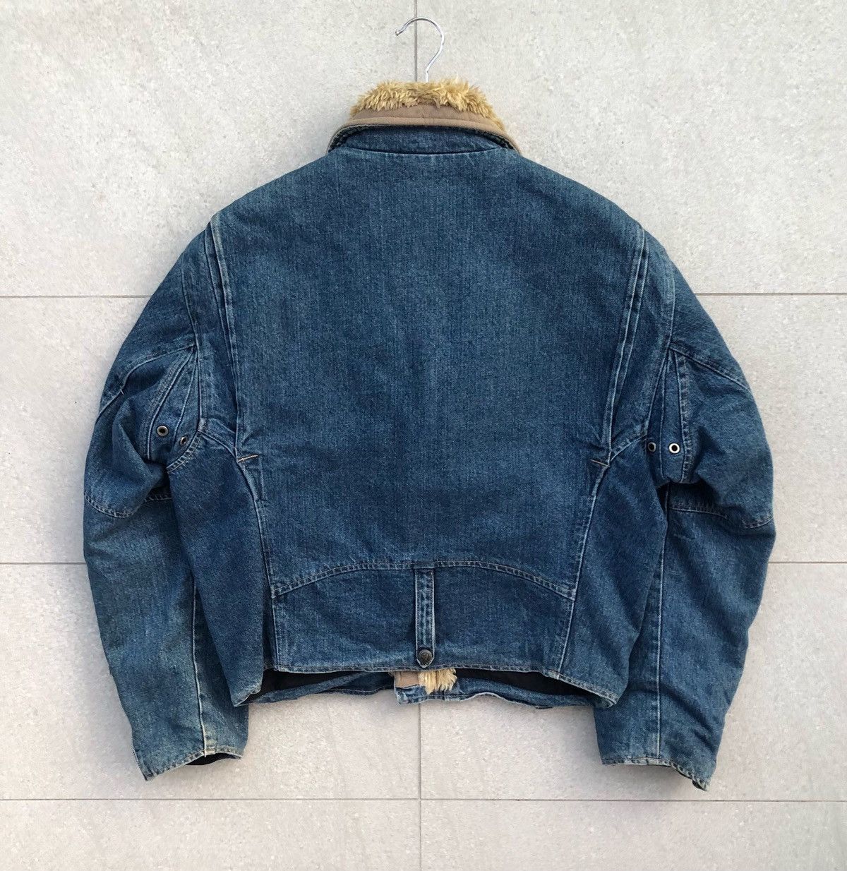 Edwin VTG Edwin Motorcycle Rider Double Fur Collar Denim Jacket Size US M / EU 48-50 / 2 - 7 Thumbnail