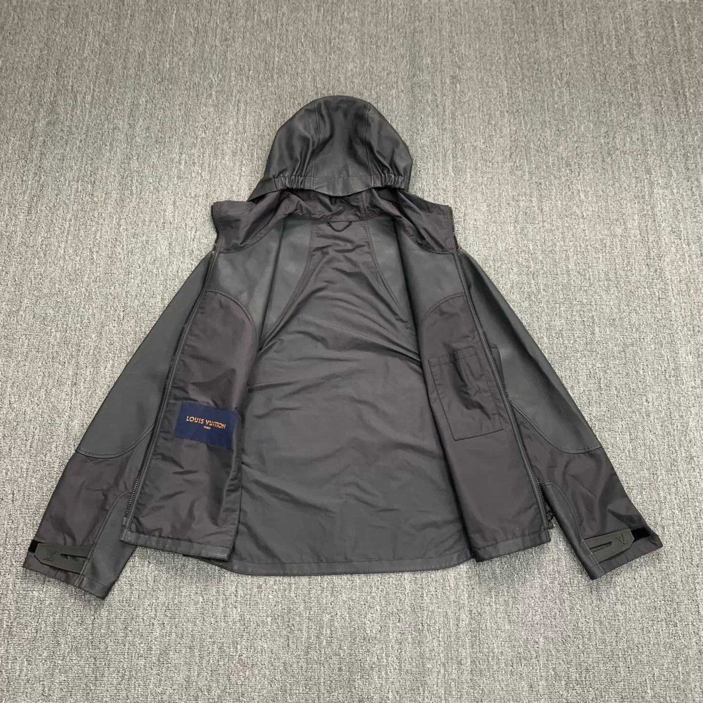 Louis Vuitton LV Black Phantom Colorblock Leather Hooded Jacket 52 Size US L / EU 52-54 / 3 - 6 Thumbnail