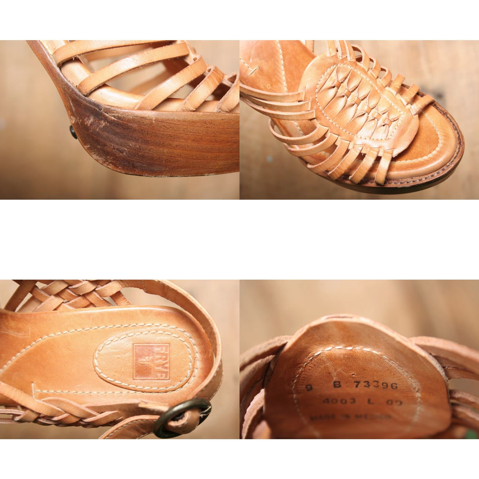 Frye FRYE Joy Tan Leather Slingback Platform Huarache Sandals Buckle 5" Heel Sz 9B Womens Size US 9 / IT 39 - 8 Thumbnail