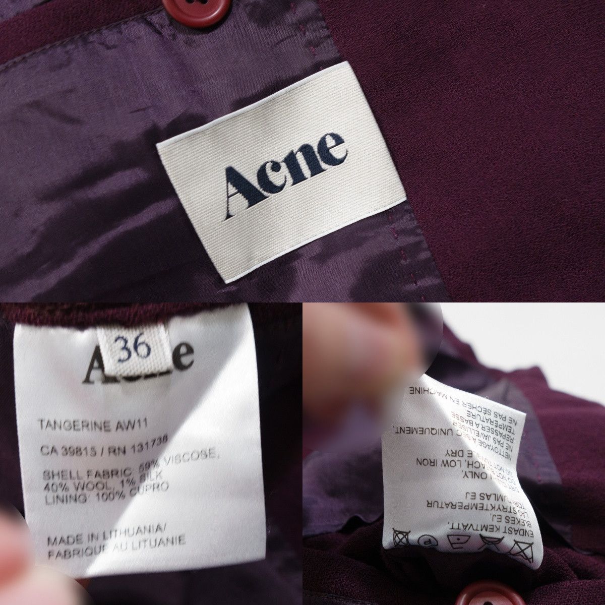 Acne Studios AW11 Tangerine Wool-Viscose Cropped Blazer Jacket Size S / US 4 / IT 40 - 11 Thumbnail
