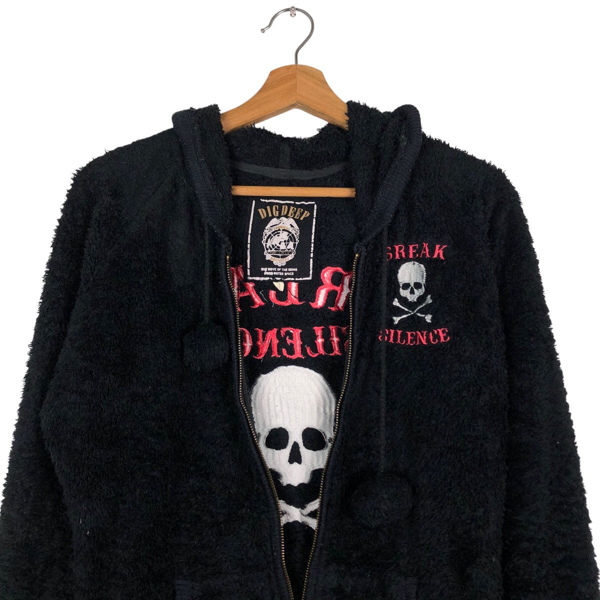 Hysteric Glamour 🔥Dig Deep Break Silence Biker Jacket Skeleton Big Logo Size US L / EU 52-54 / 3 - 3 Thumbnail