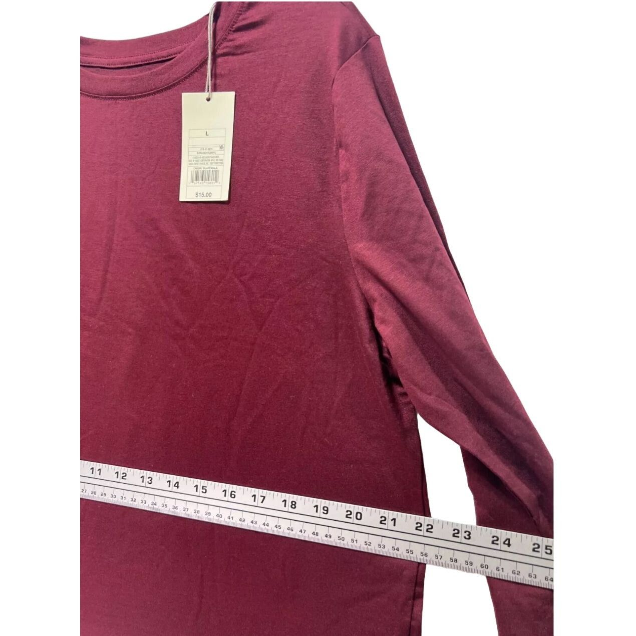 Other A New Day - Women's Long Sleeve T-Shirt - Burgundy - Large Size L / US 10 / IT 46 - 5 Thumbnail