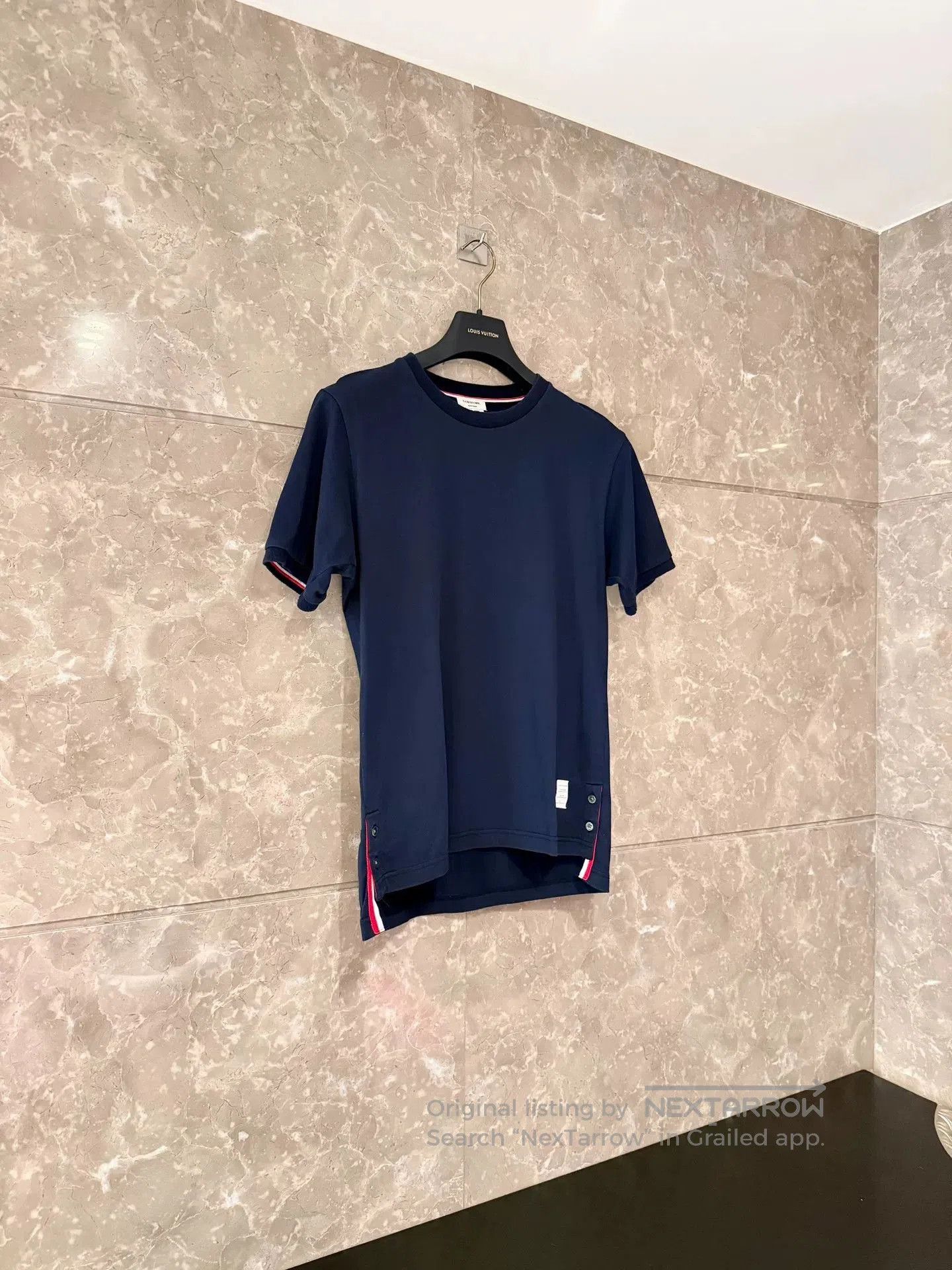 Thom Browne Thom Browne Dark Blue Striped Cotton T. Size US M / EU 48-50 / 2 - 1 Thumbnail
