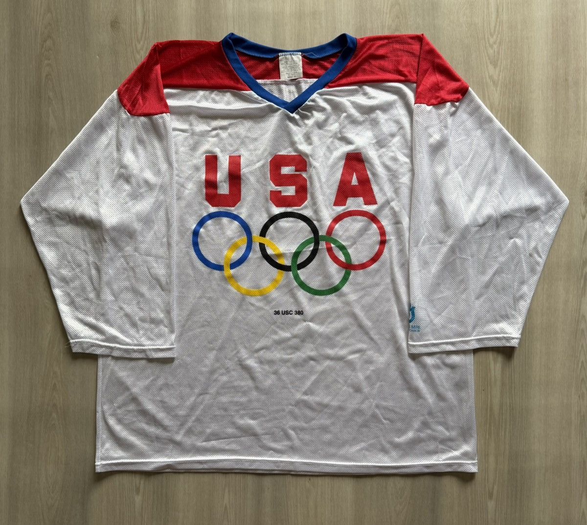 Vintage Vintage 90s USA Olympics General Mills Hockey Jersey XL USA Size US XL / EU 56 / 4 - 1 Thumbnail