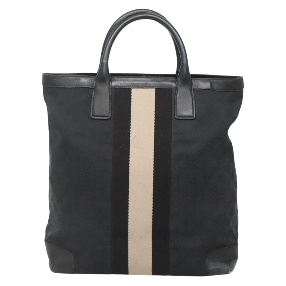 Gucci GUCCI GG Canvas Sherry Line Hand Bag Black Silver 002 002 Size ONE SIZE - 3 Thumbnail