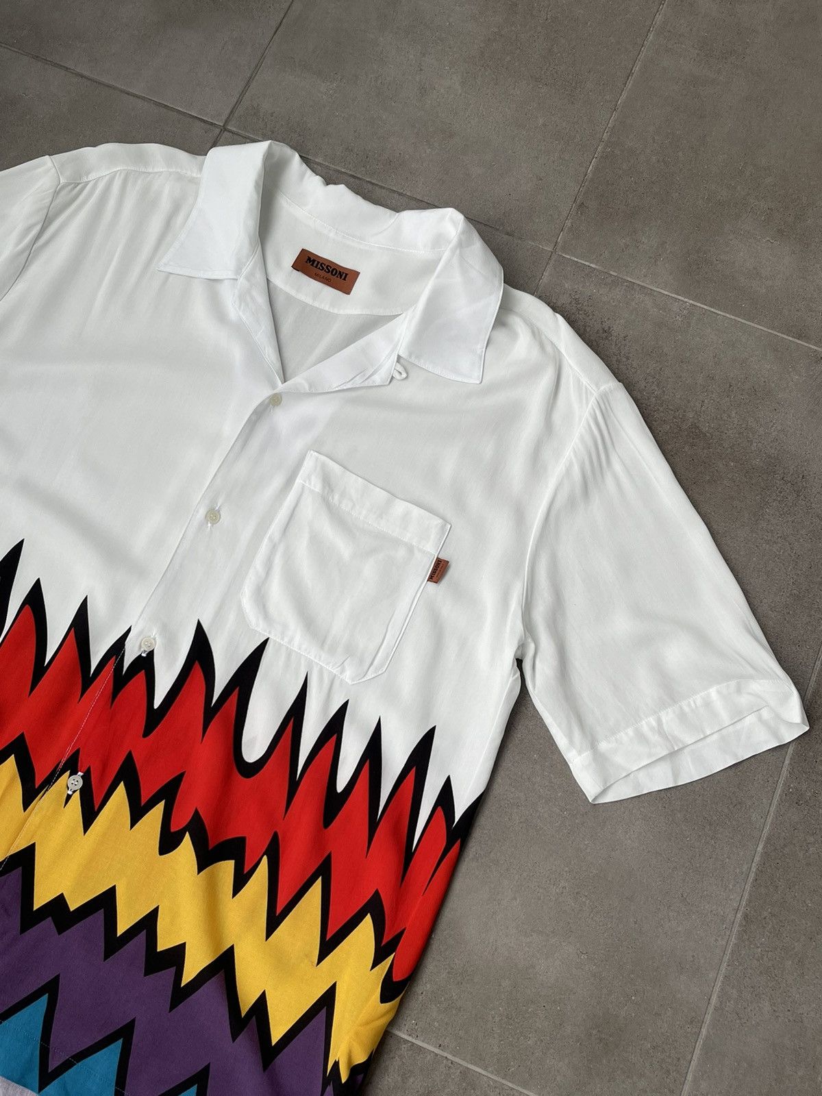 Missoni !DS! FW21 Missoni Bowling Zigzag White Shirt Size US L / EU 52-54 / 3 - 8 Thumbnail