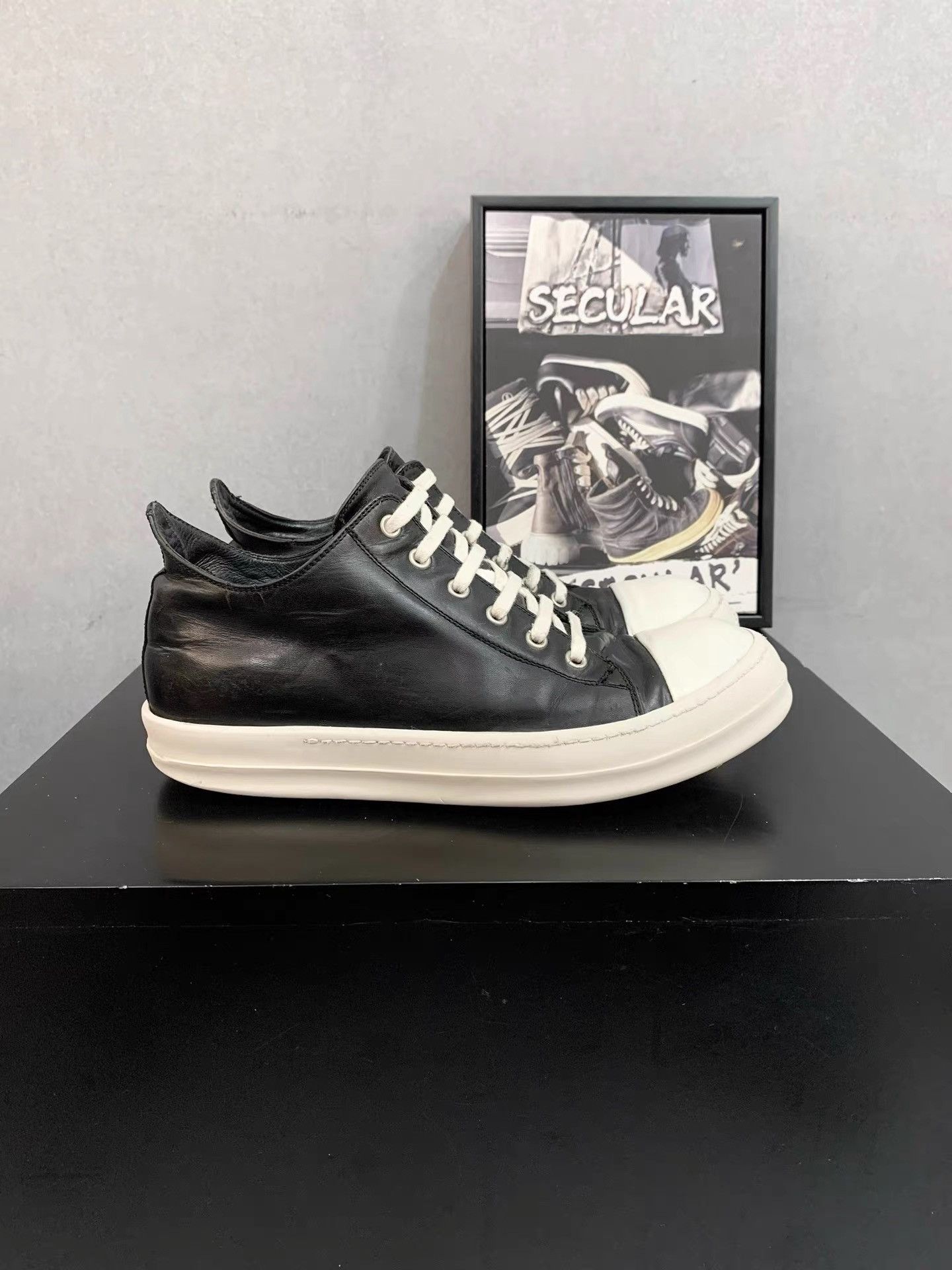 Rick Owens Rick Owens 16SS Mainline Leather Low-Top Ramones K34 Size US 7.5 / EU 40-41 - 2 Thumbnail