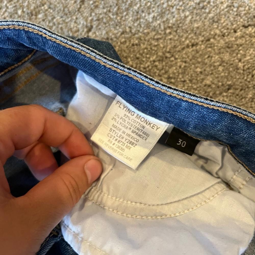 Designer Flying monkey denim jeans Size 30" / US 8 / IT 44 - 5 Thumbnail
