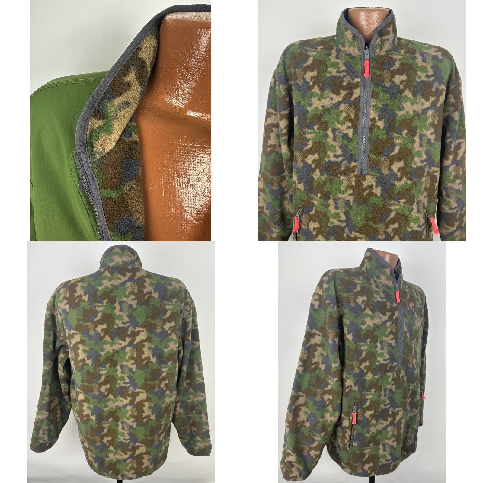 Chubbies Chubbies Fleece Pullover Mens Medium Reversible Olive Green Camo Print Pineapple Size US M / EU 48-50 / 2 - 9 Thumbnail