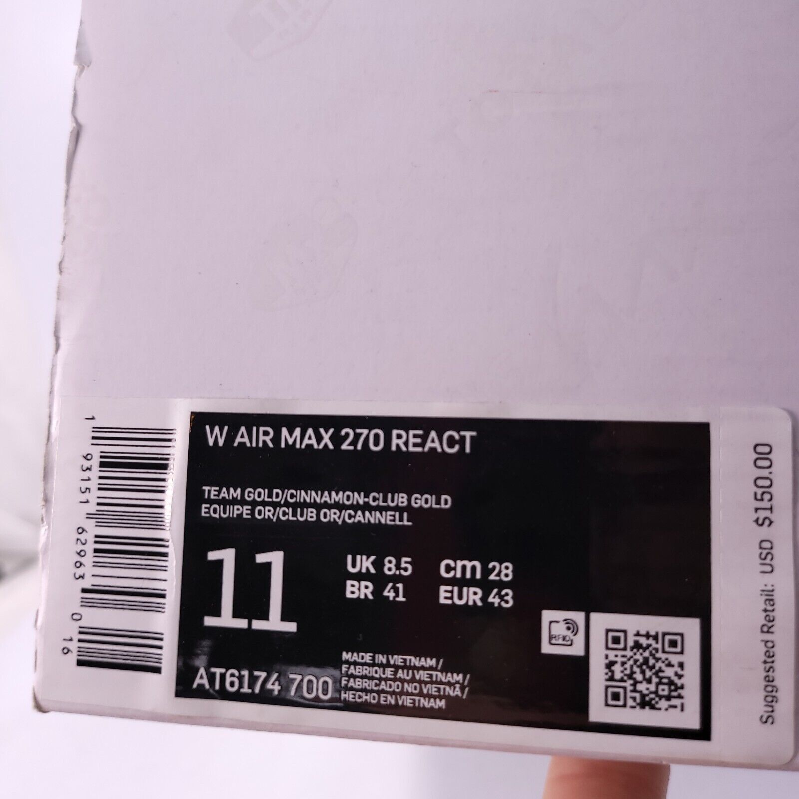 Nike Nike Air Max 270 React Shoe Womens Size 11 AT6174-700 Beige Size US 11 / IT 41 - 7 Thumbnail
