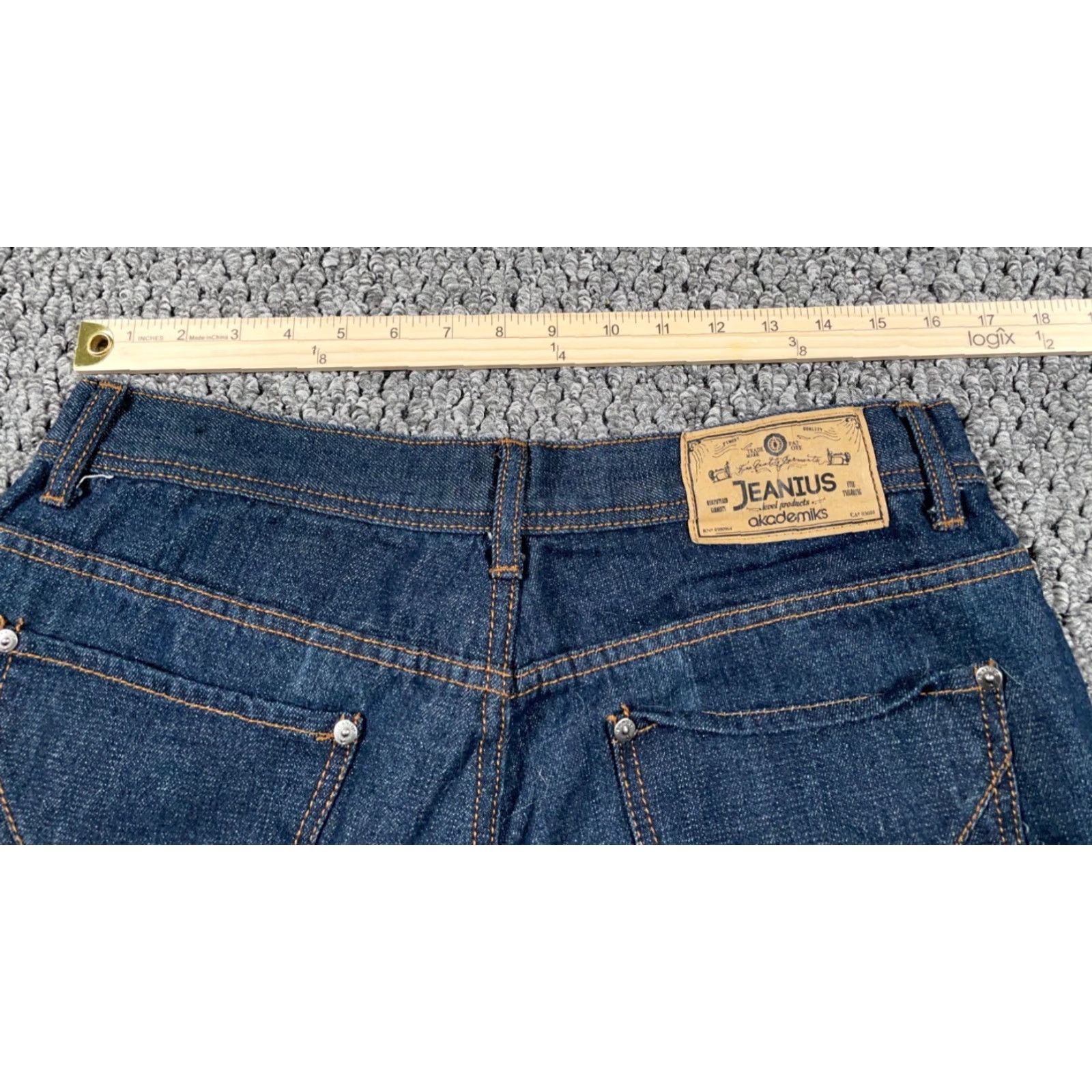 Akademiks VINTAGE Akademiks Jeans Tapered 36 x 32 Men Dark Blue Denim 90s Hip Hop Retro Embroidered Pockets 5-Pocket Regular Rise Mid Size US 32 / EU 48 - 5 Thumbnail