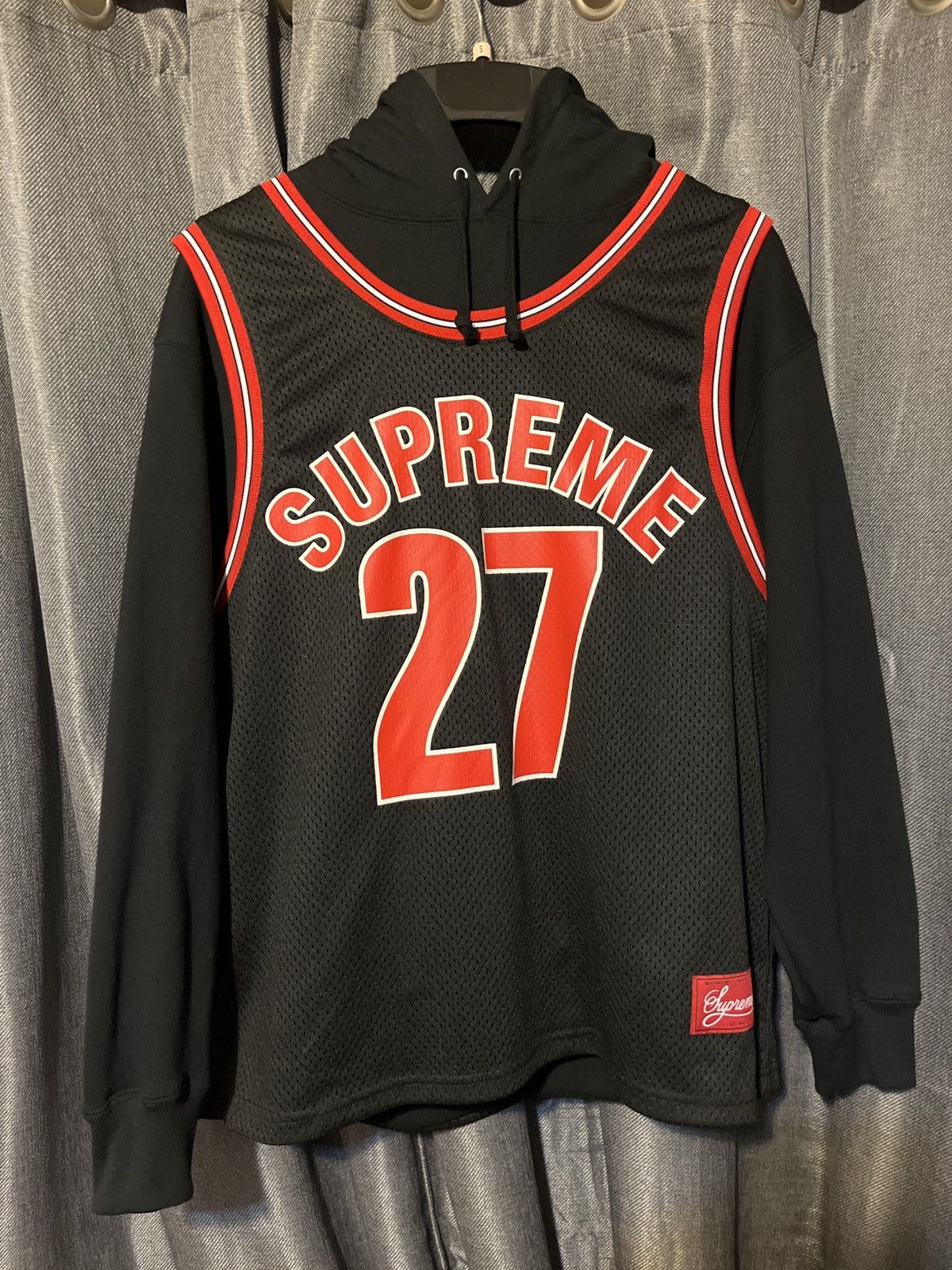 Supreme basketball jersey hooded sweatshirt