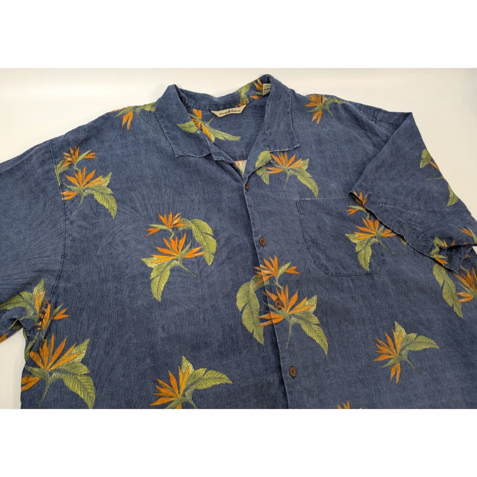 Tommy Bahama Tommy Bahama Shirt Mens 2XL Silk Floral Birds Of Paradise Loop Collar Hawaiian Blue Size US XXL / EU 58 / 5 - 2 Thumbnail