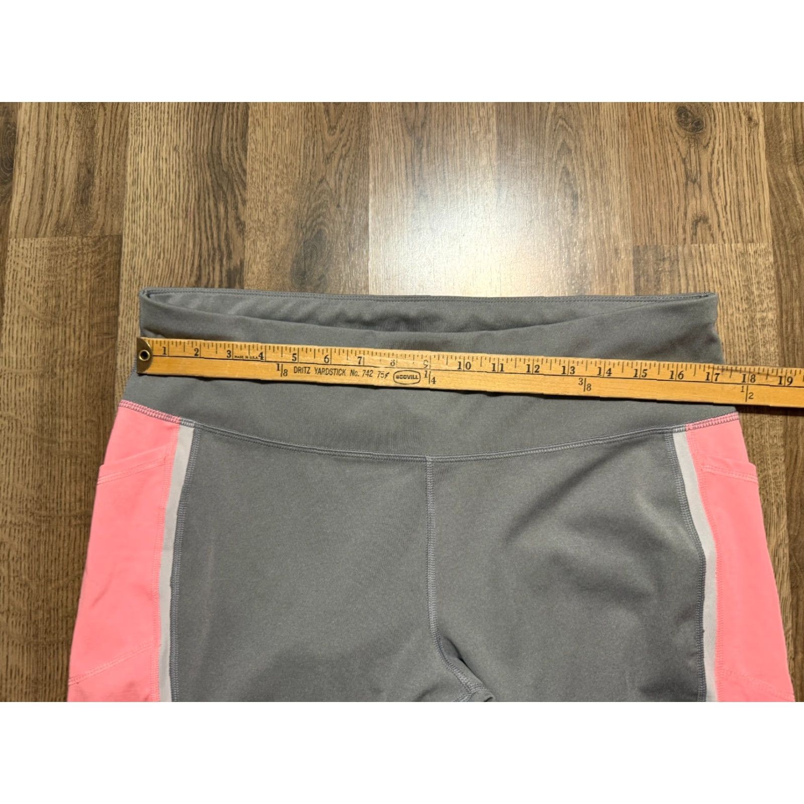 Avia AVIA Leggings, Women's XL, Cropped, Grey Pink, Athletic Wear, High Rise, Yoga, Regular, Casual, Activewear, Pants, Modern, Fall Spring Summer, Womens Size 40" / US 18 - 5 Thumbnail