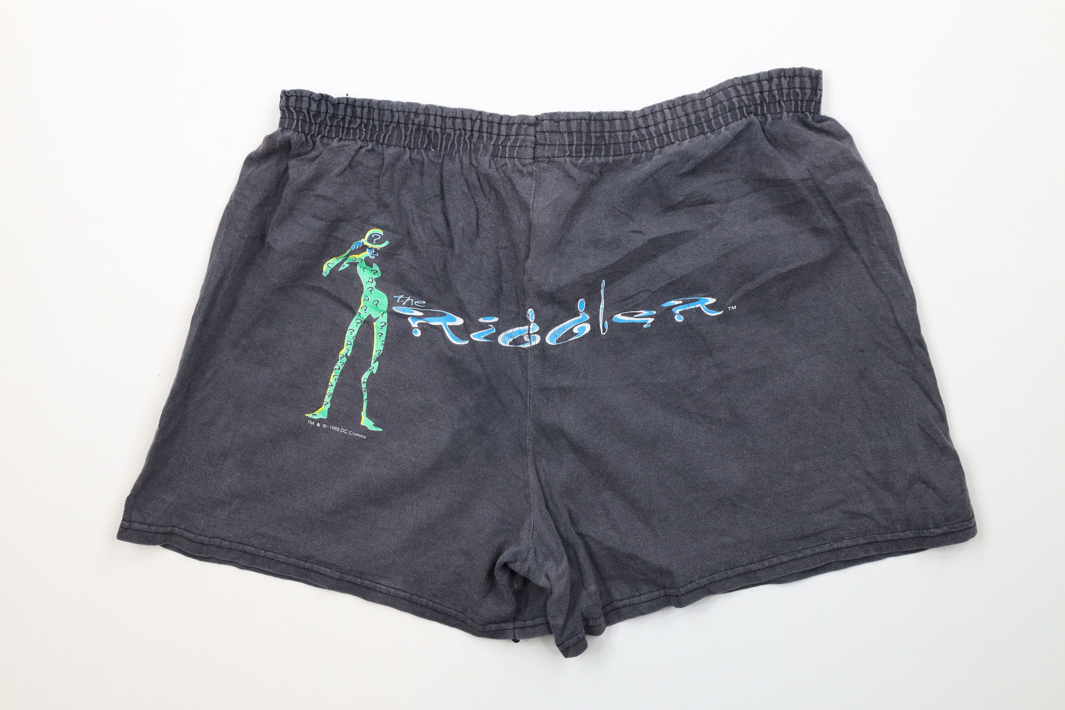 Vintage Vintage 90s Batman Faded The Riddler Boxers Shorts Black USA Size US 34 / EU 50 - 6 Thumbnail