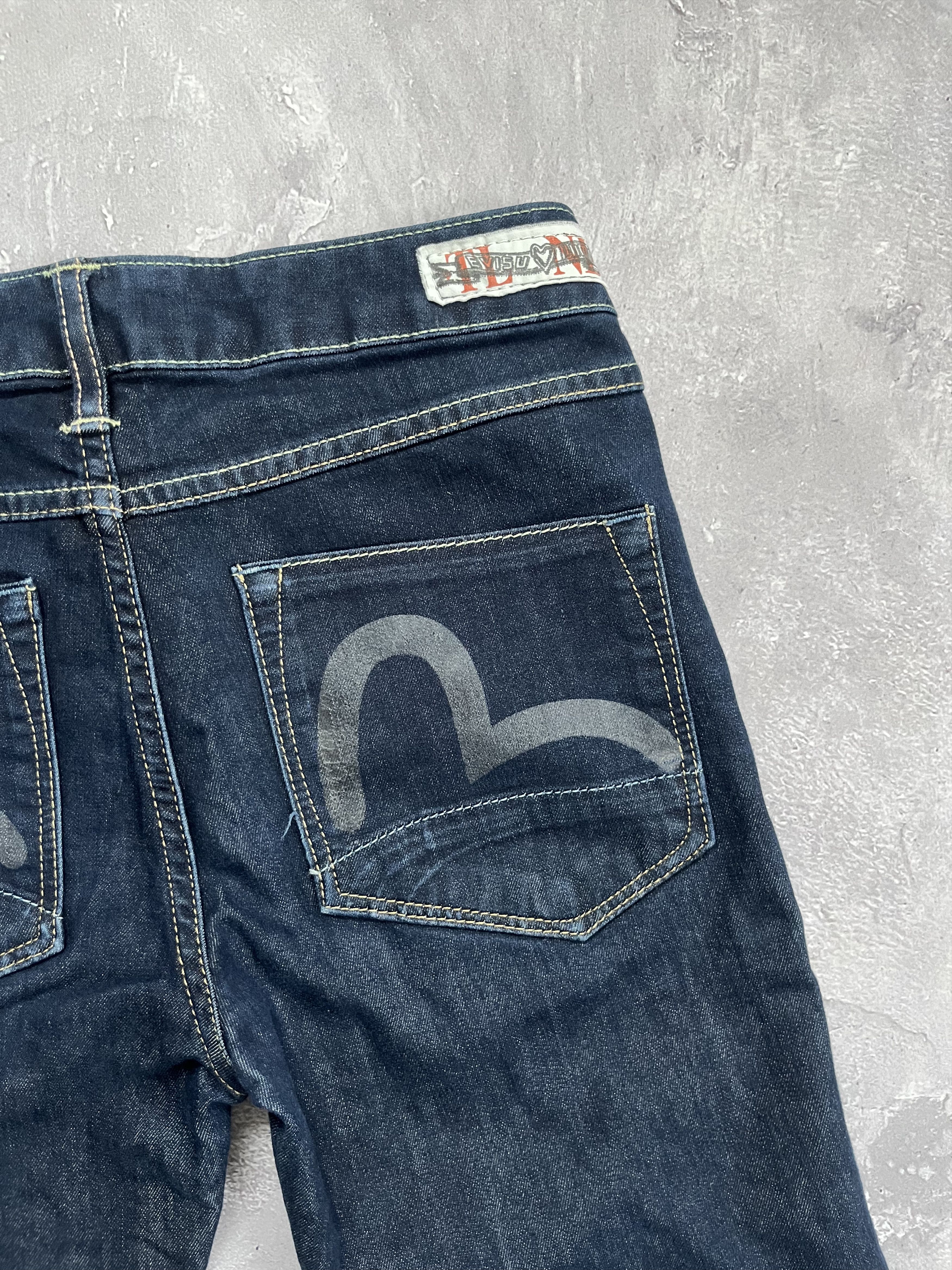 Evisu × Puma Evisu Puma Raw Denim Low Rise Women's Jeans Rare Size 26" / US 2 / IT 38 - 4 Thumbnail