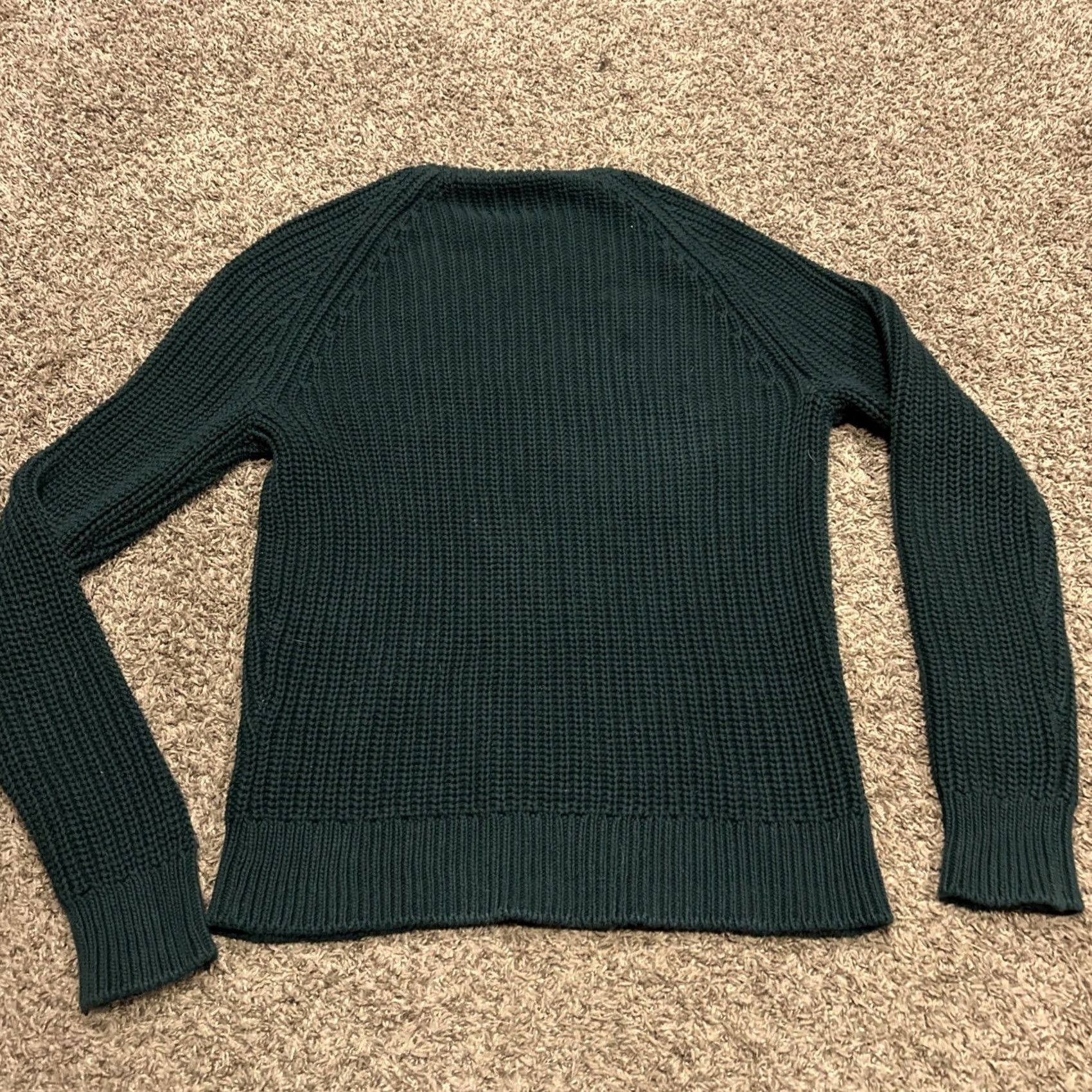 J.Crew J.CREW Sweater Shirt Women S Green Crochet Cotton Oversized Crew Neck Long Sleeve Pullover Classic Size S / US 4 / IT 40 - 3 Thumbnail
