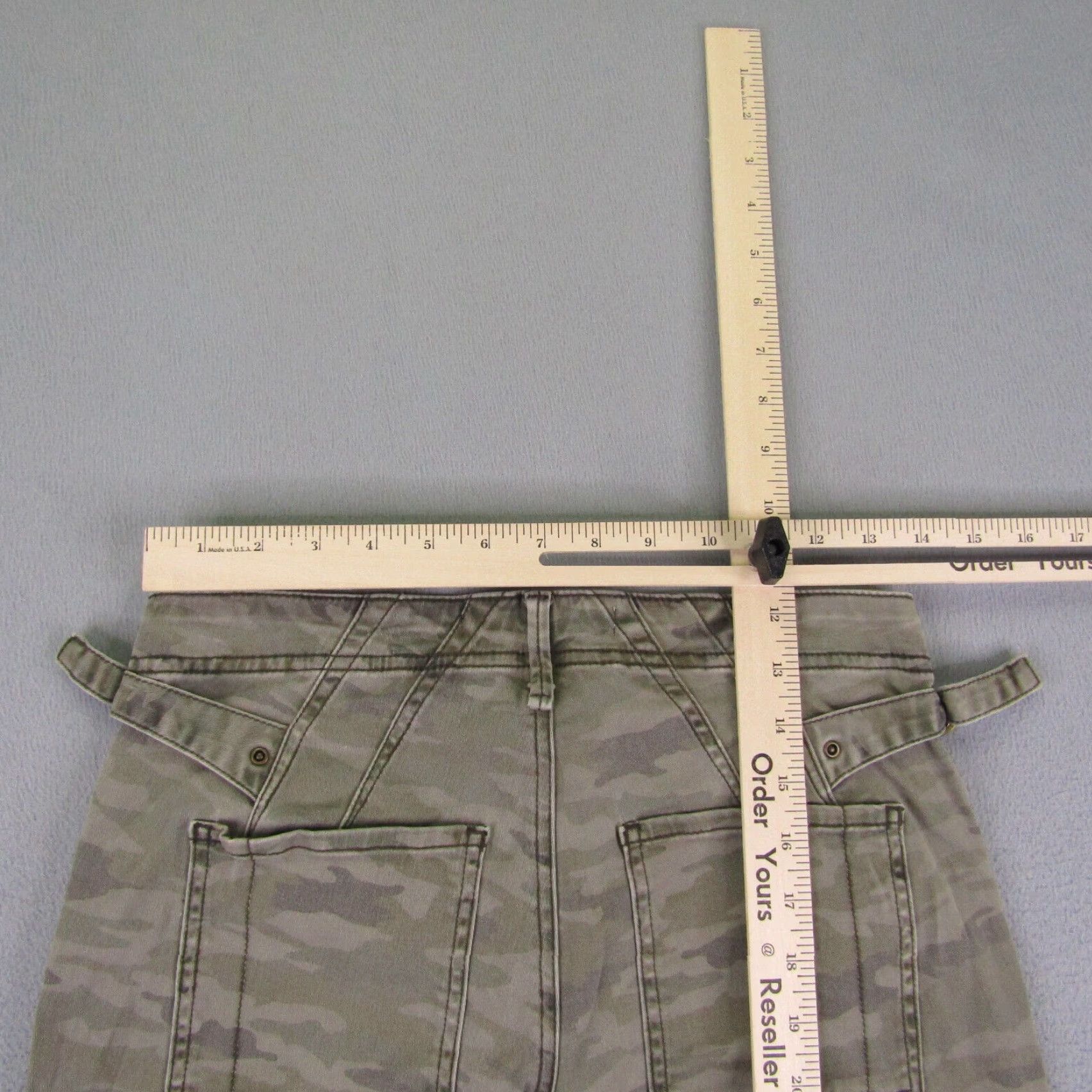 Anthropologie VINTAGE Anthropologie Women's Pants Flared Chino 26 Blue Camouflage Casual Outdoor 90s Army Style Size 26" / US 2 / IT 38 - 7 Thumbnail