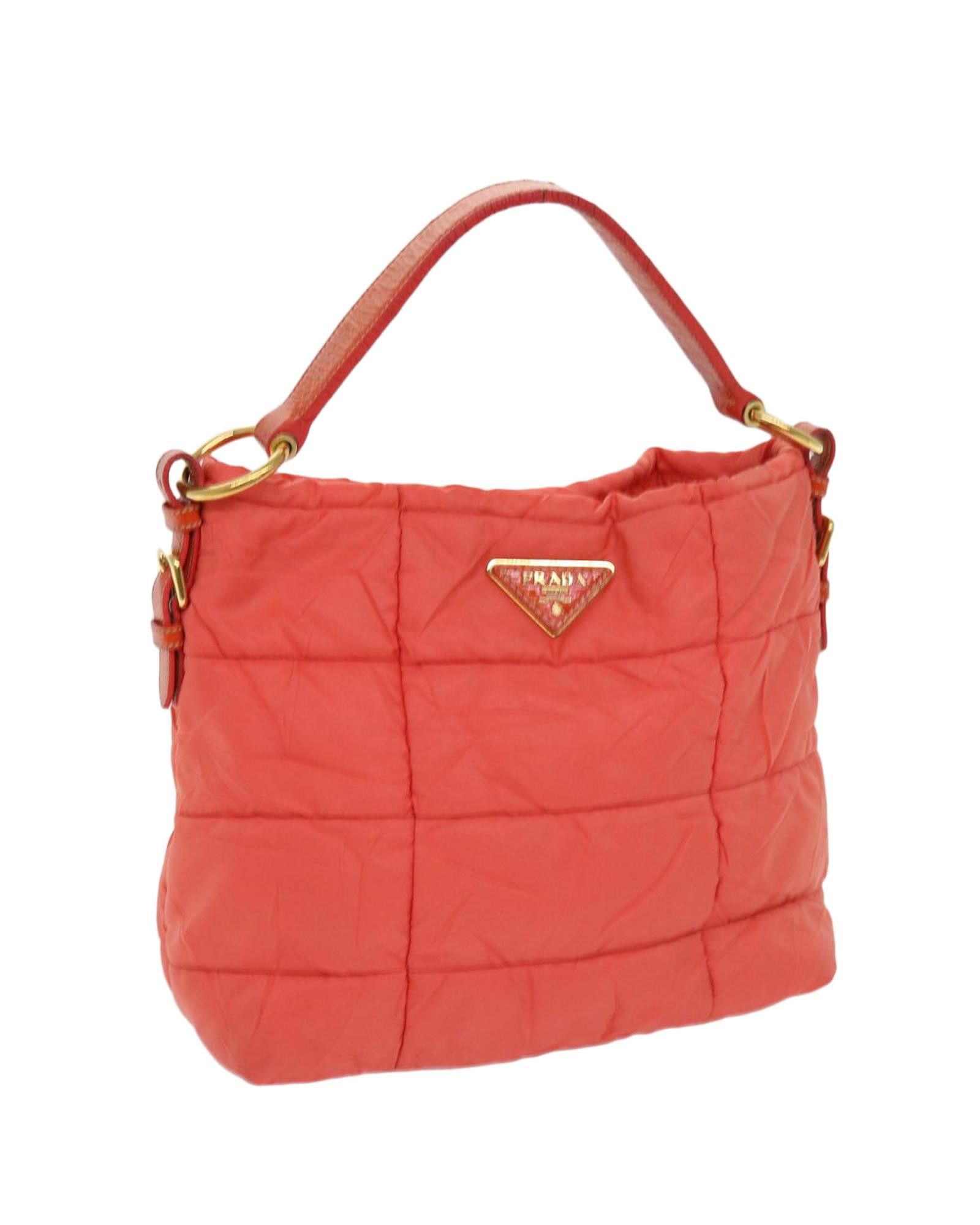 image of Prada Luxury Orange Synthetic Shoulder Bag With Practical Elegance, Women's