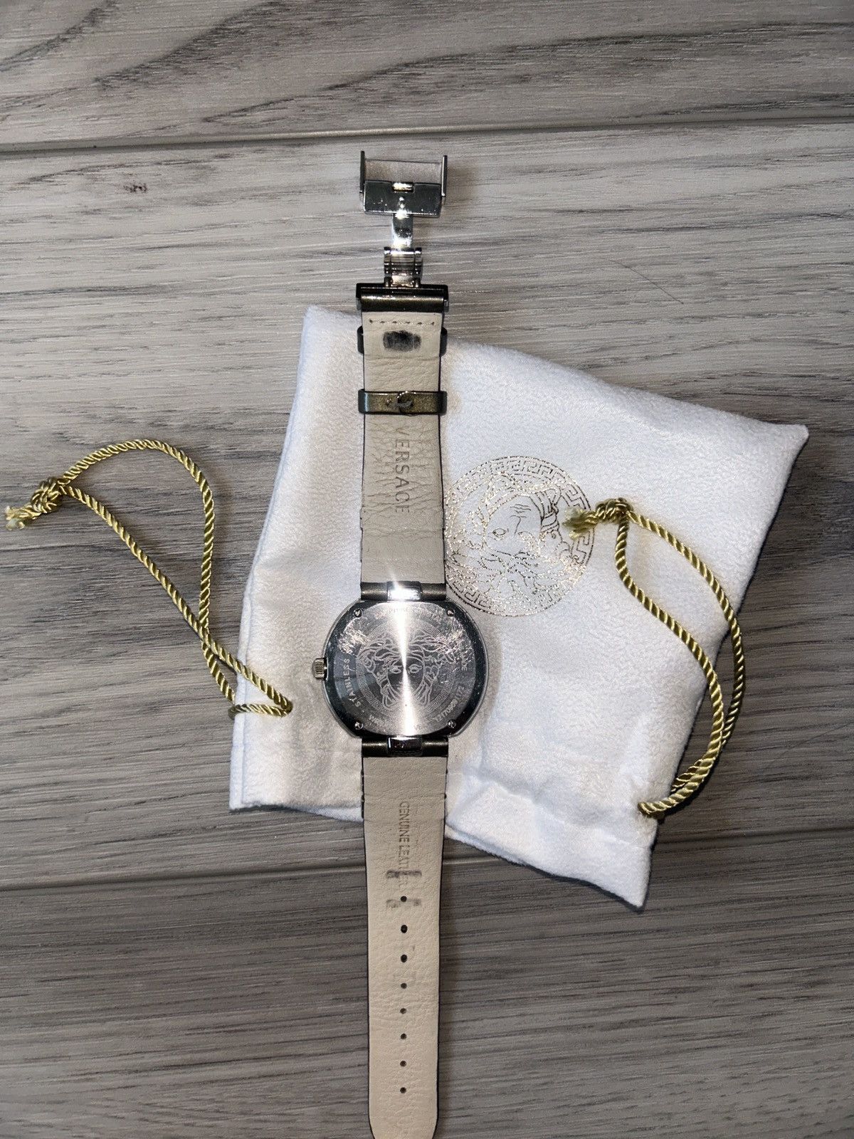 Versace Versace Genuine Leather Silver Watch Size ONE SIZE - 2 Thumbnail
