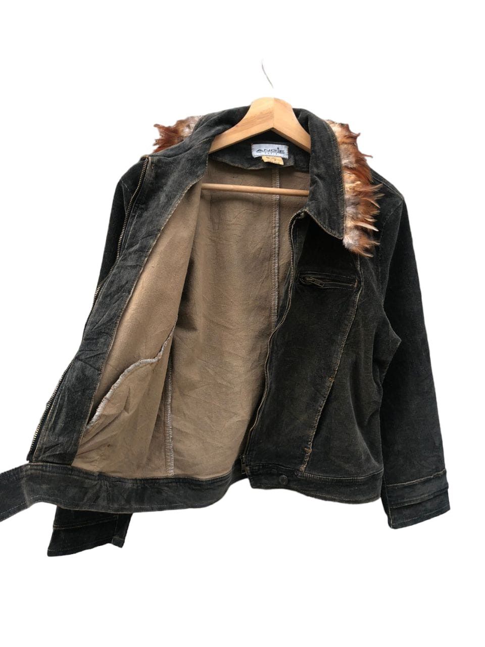Japanese Brand Angie Paris Ref Bayat Corduroy Jacket Chicken Feather Neck Size M / US 6-8 / IT 42-44 - 3 Thumbnail