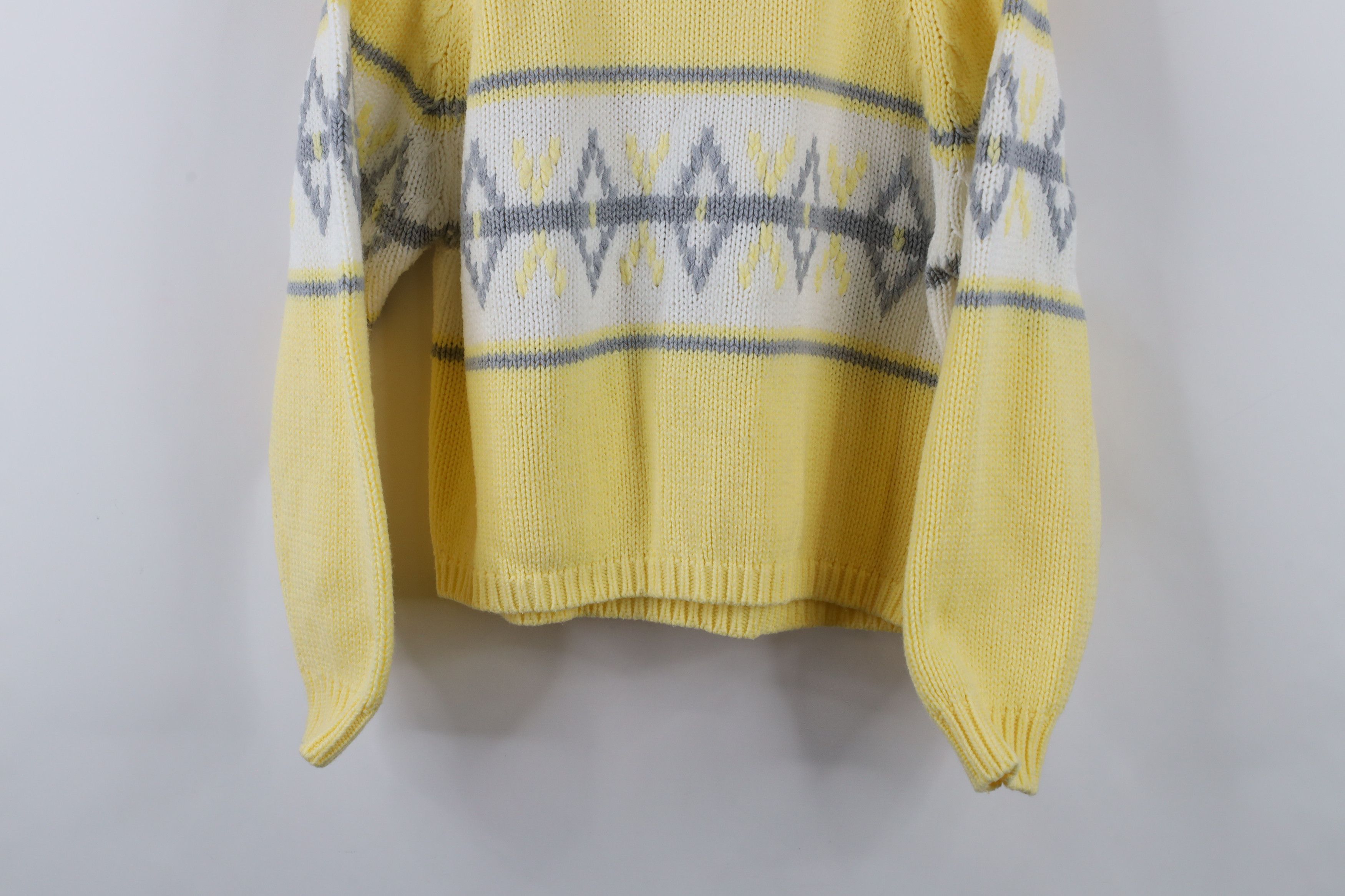 Vintage Vintage 90s Streetwear Argyle Diamond Chunky Knit Sweater Size L / US 10 / IT 46 - 3 Thumbnail