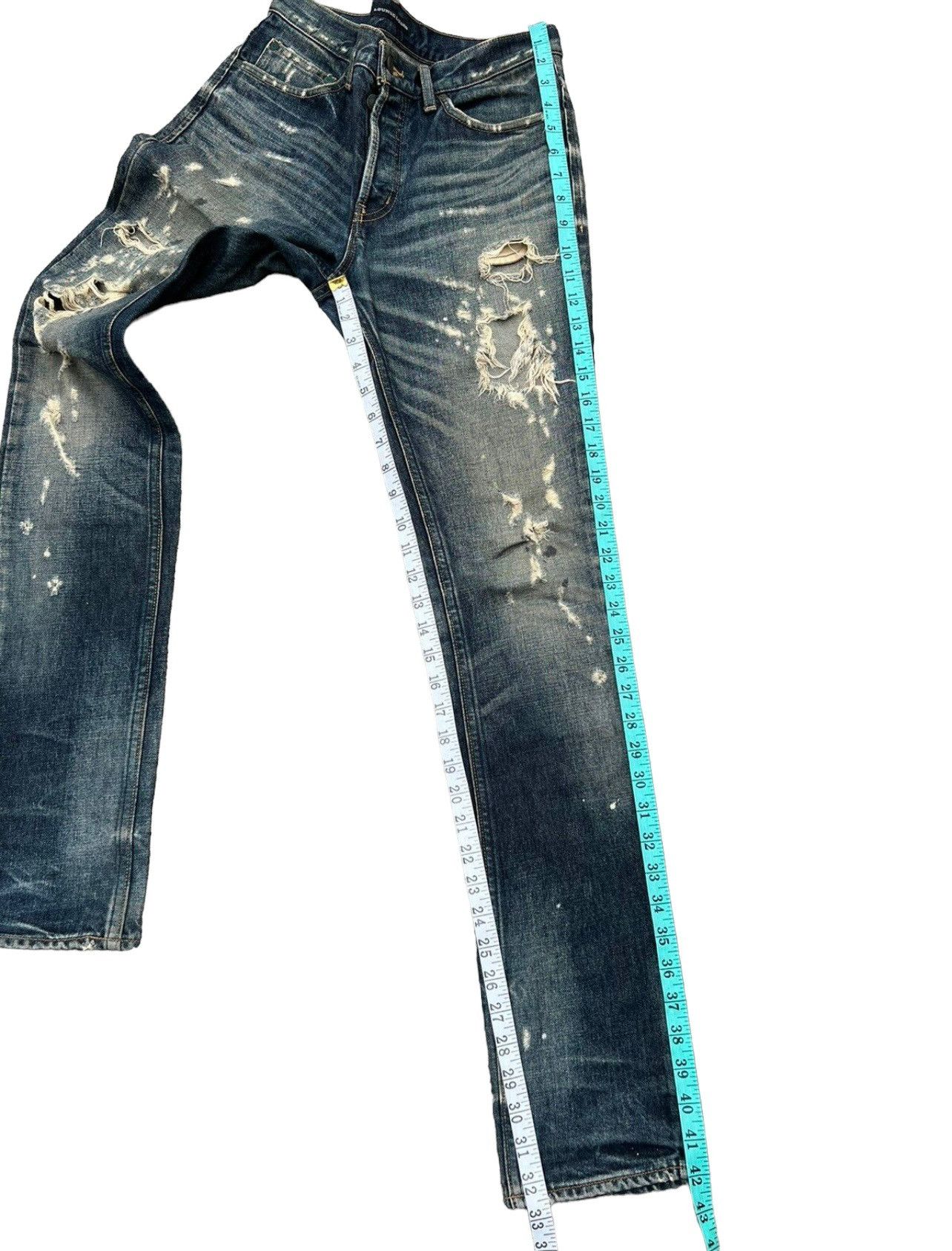 Lounge Lizard Rips Distressed Damaged Denim Jeans Size US 30 / EU 46 - 5 Thumbnail