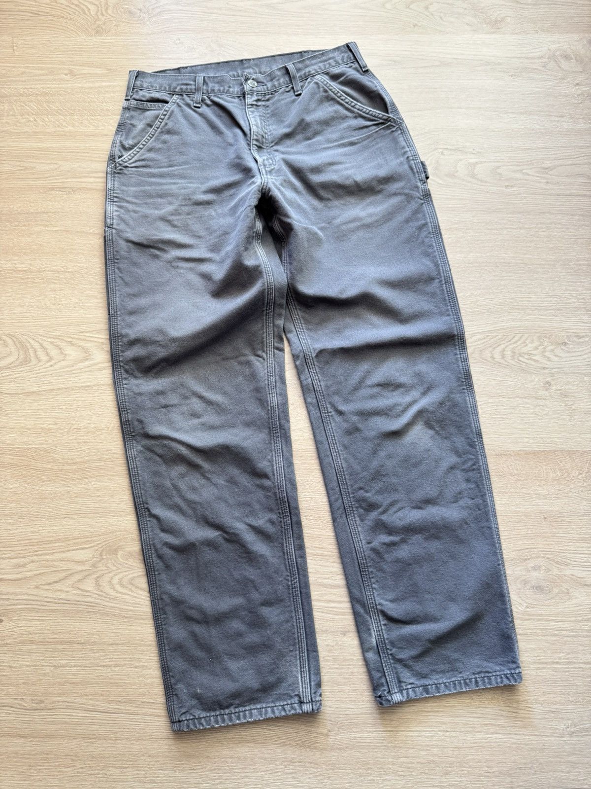 Carhartt Vintage Carhartt Canvas Gray Lined Carpenter Baggy Fit Pants Size US 34 / EU 50 - 1 Thumbnail