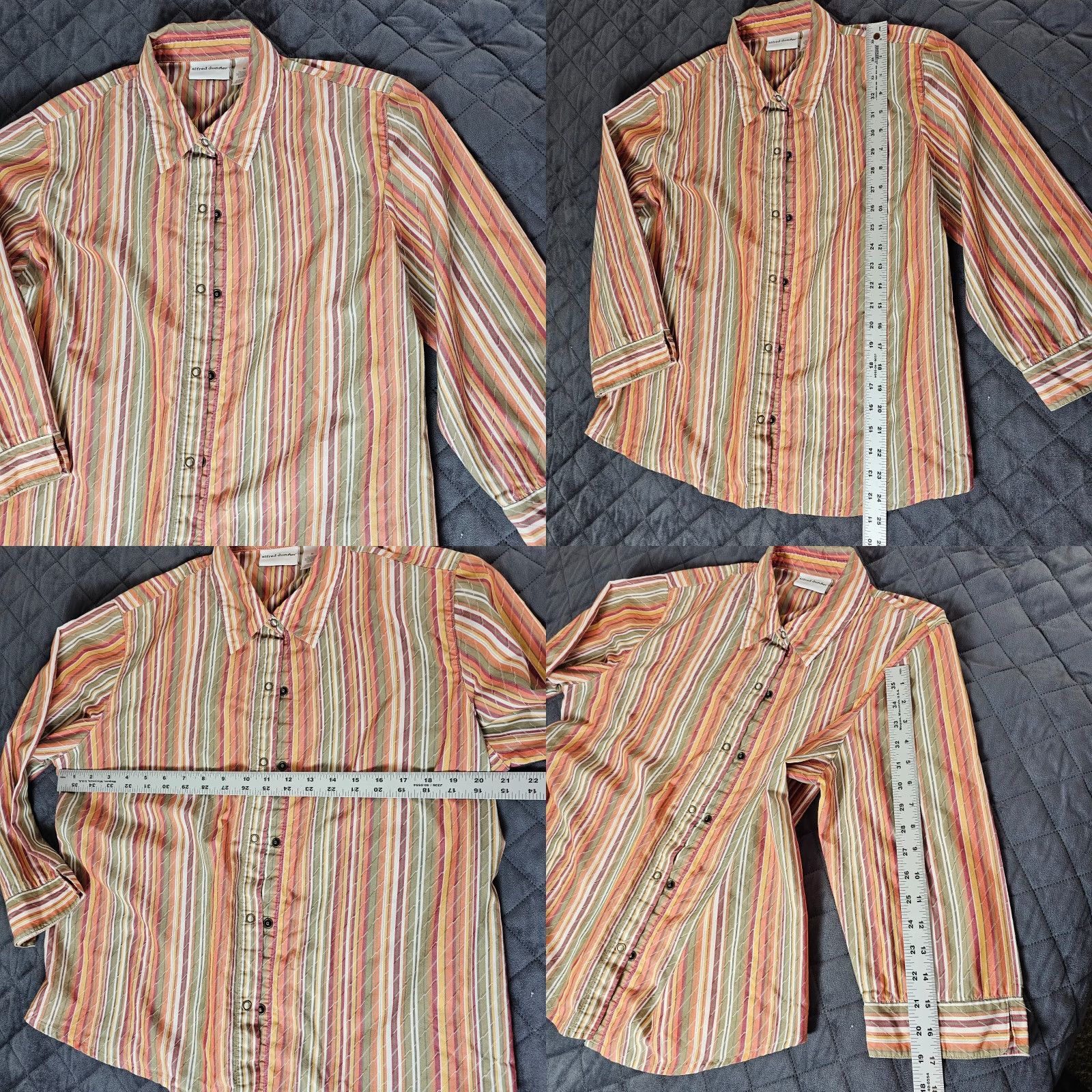 Vintage Alfred Dunner Shirt Women's Size 16 Orange Stripe Autumn Snap Button Size XXL / US 16-18 / IT 52-54 - 8 Thumbnail