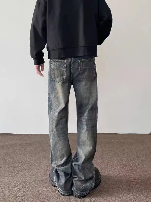 VIBE High street distressed ink-splashed baggy flared jeans Size US 32 / EU 48 - 4 Thumbnail