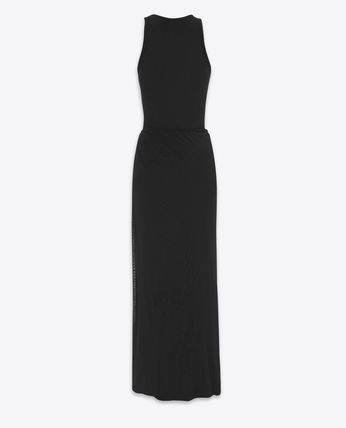 Saint Laurent Paris o1bcso1str1125 Cover Up Dress In Stretch Tulle in Black Size XS / US 0-2 / IT 36-38 - 2 Thumbnail