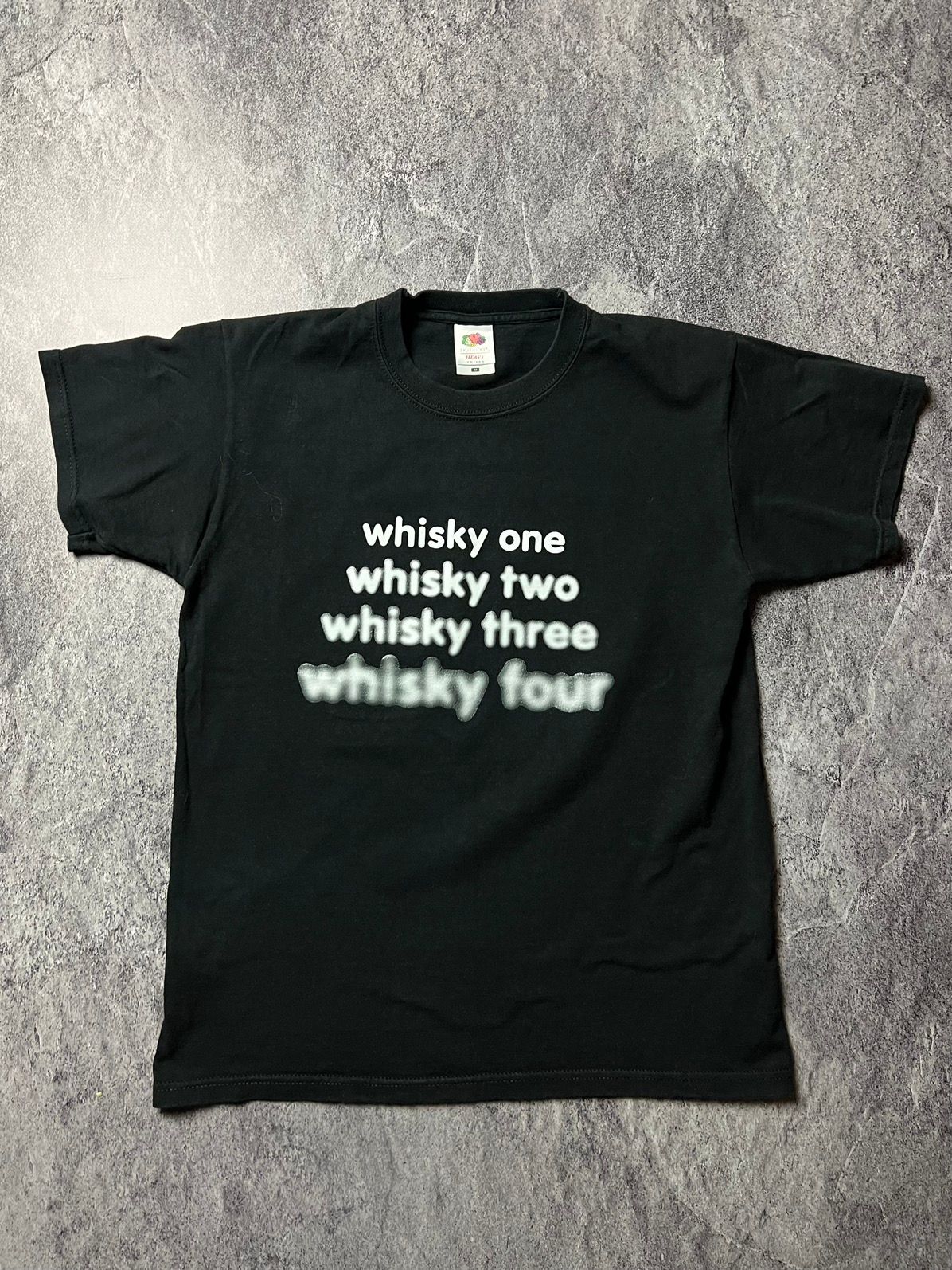 Pre-owned Humor X Vintage 00s Whisky One Alcohol Drunk Drugs Humor Blurry Logo Tee In Black